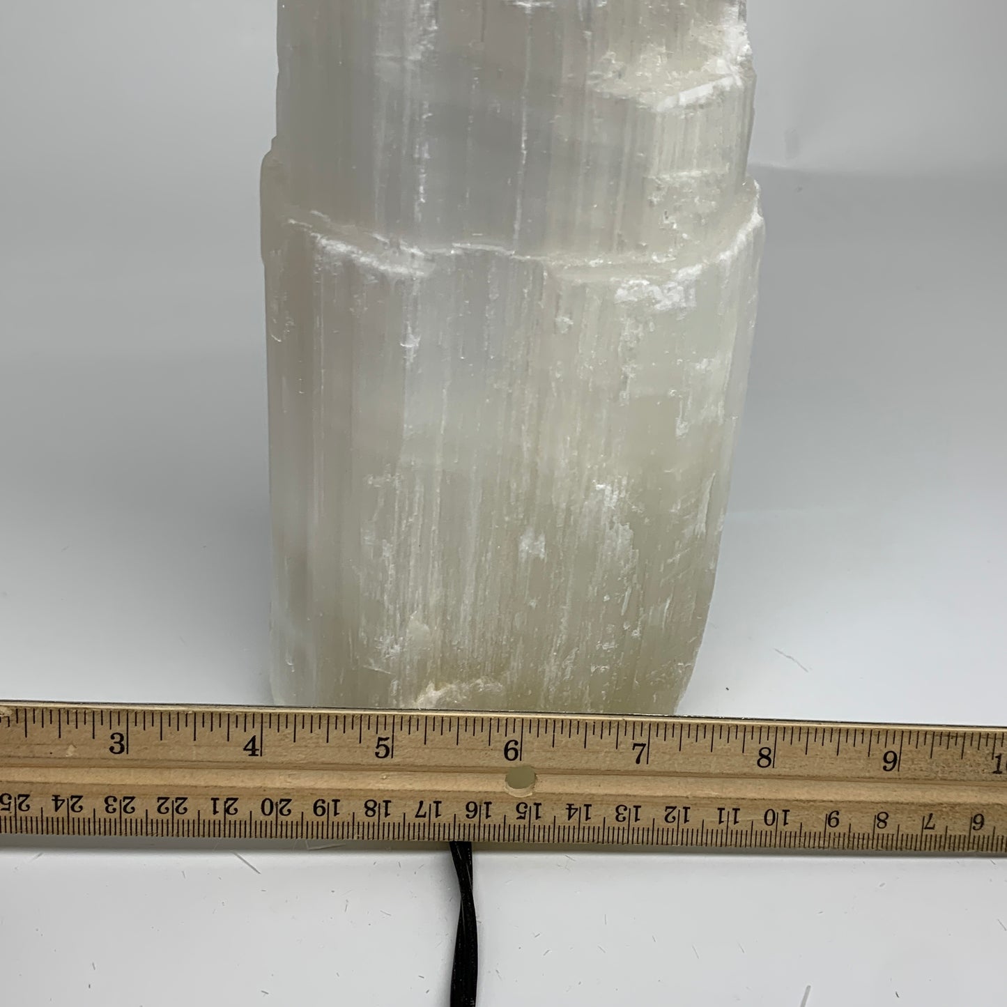 5.7 lb, 9.75"x3.8" White Selenite (Satin Spar) Rough Lamp W/Chord, B35911