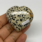 62.7g, 1.8"x1.9"x0.8" Dalmatian Jasper Heart Polished Healing Home Decor, B29554
