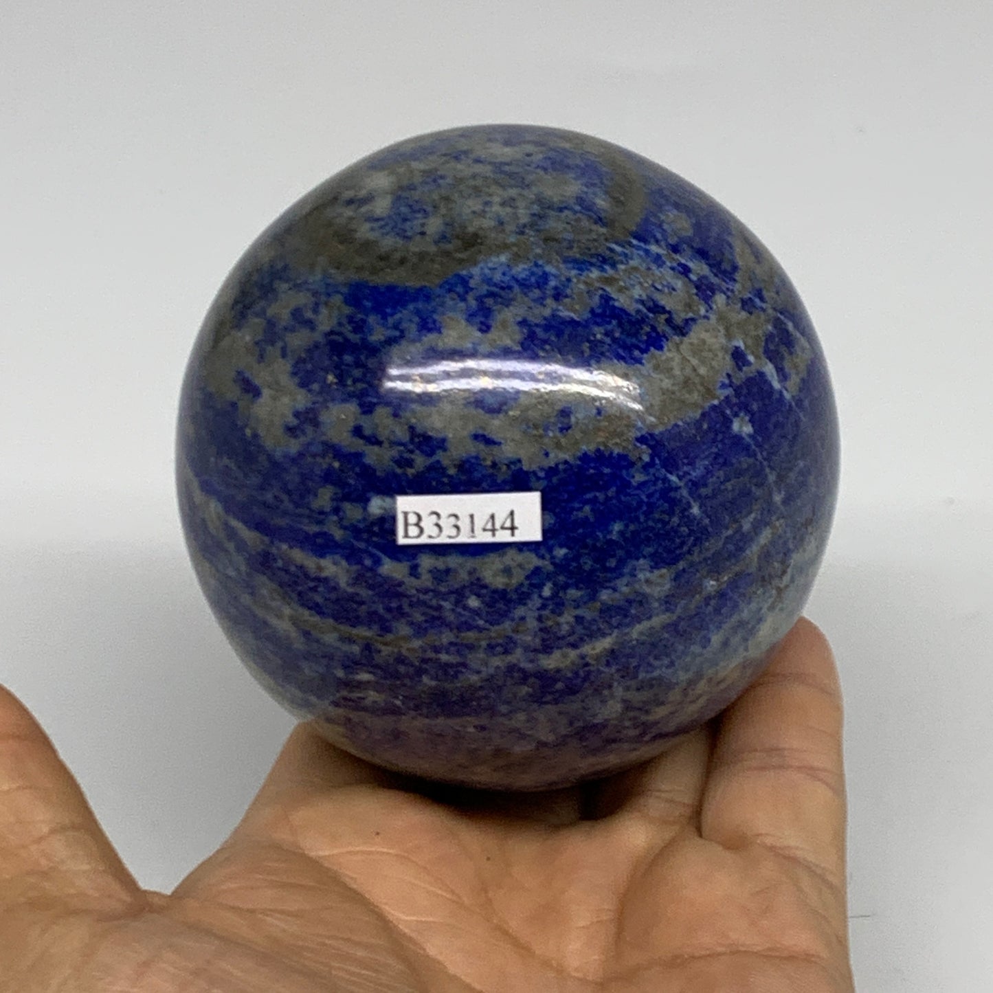 1.62 lbs, 3.1" (77mm), Lapis Lazuli Sphere Ball Gemstone @Afghanistan, B33144