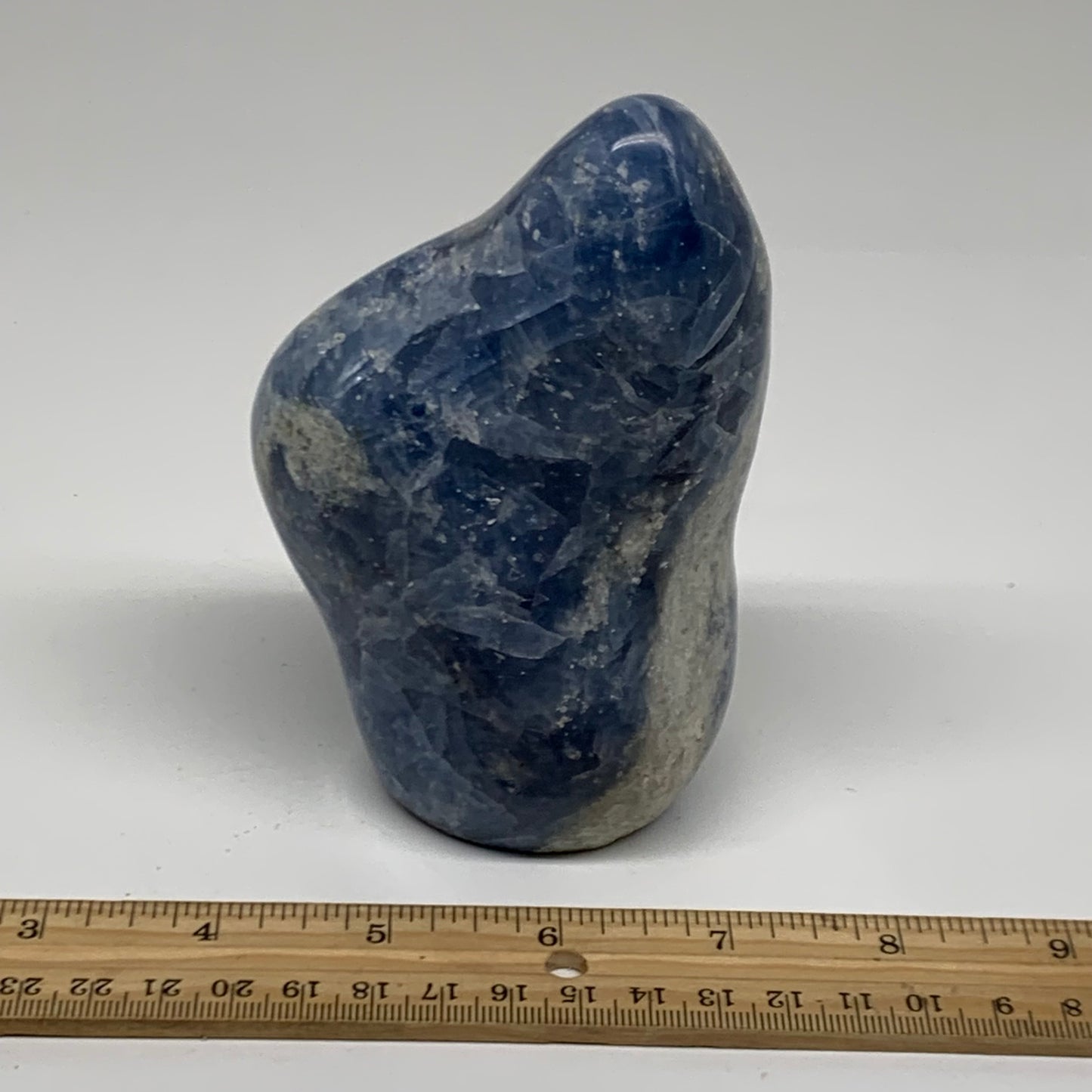 1.59 lbs, 4.9"x3"x2.3", Natural Blue Calcite Polished Freeform Stands, B38362