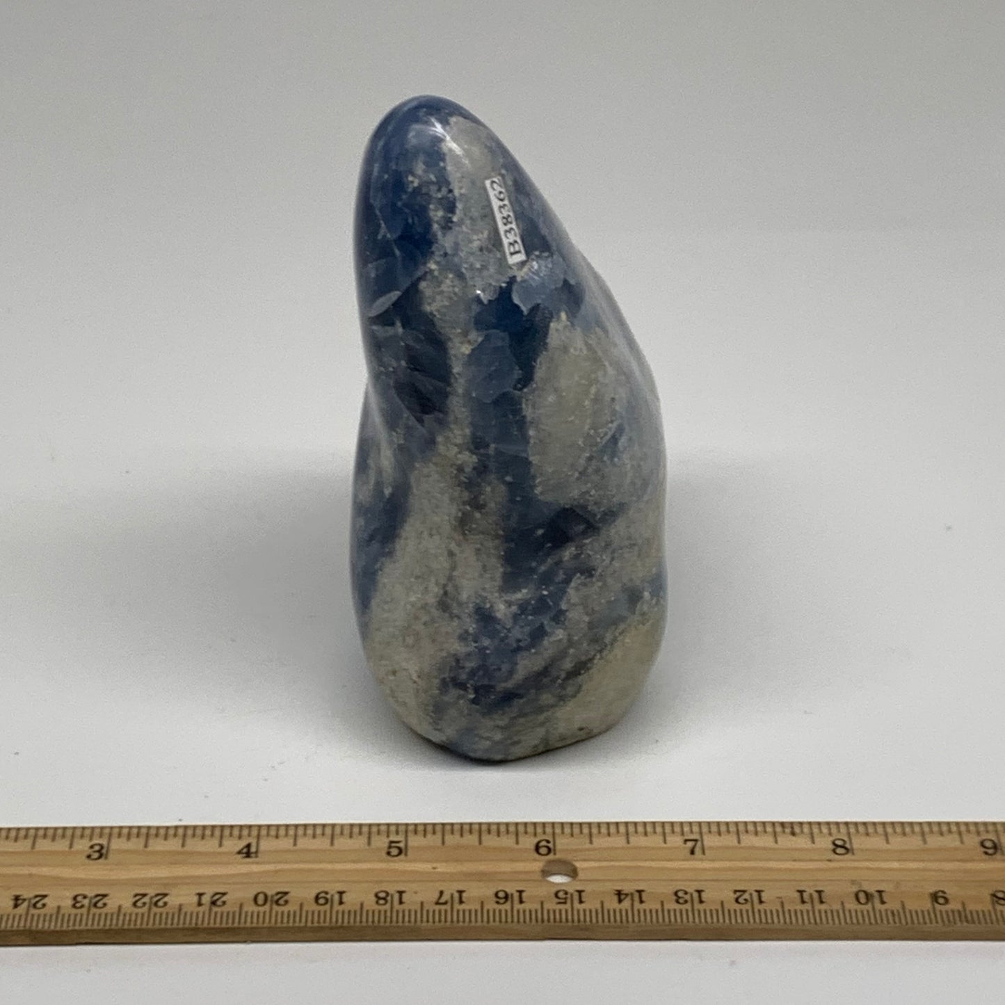 1.59 lbs, 4.9"x3"x2.3", Natural Blue Calcite Polished Freeform Stands, B38362