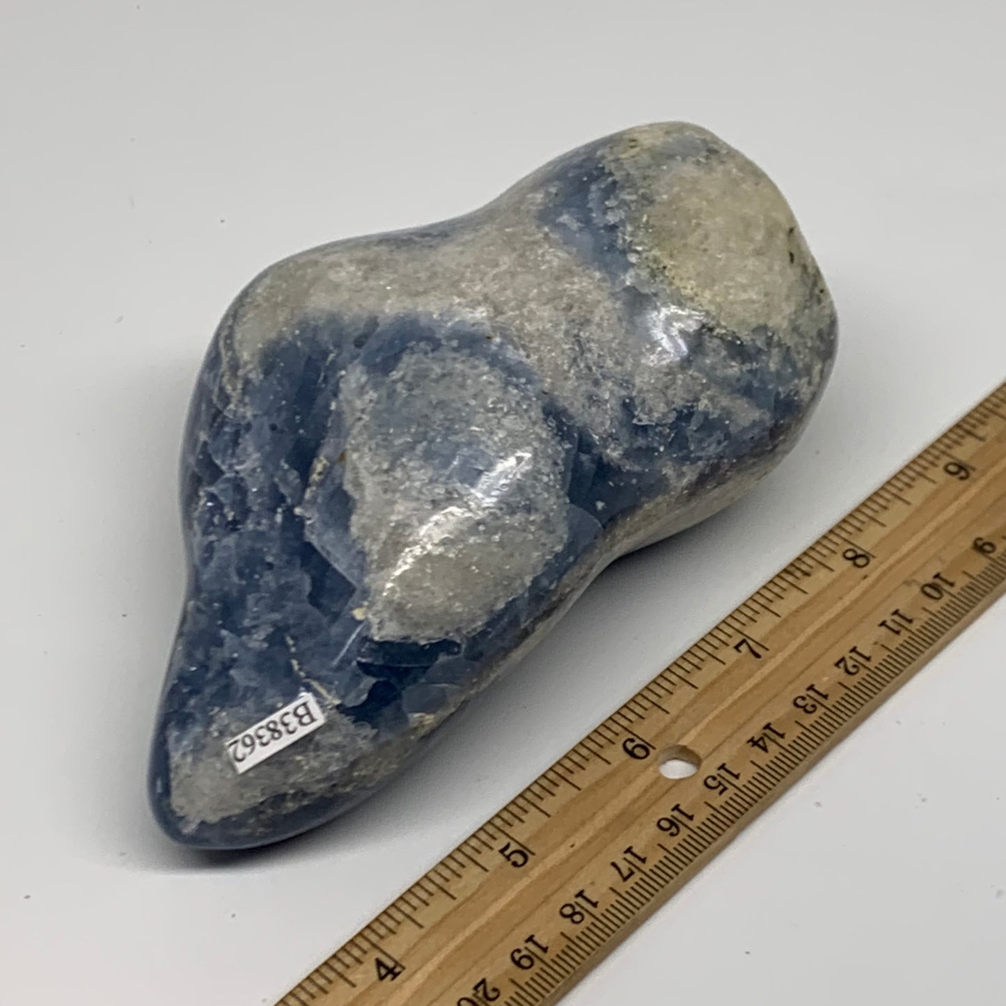 1.59 lbs, 4.9"x3"x2.3", Natural Blue Calcite Polished Freeform Stands, B38362