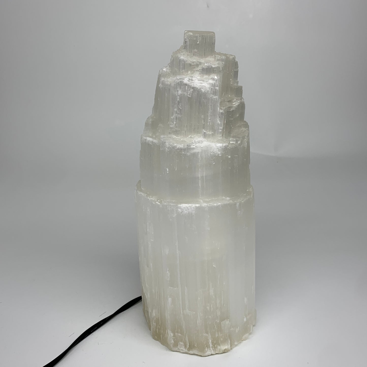 5.7 lb, 9.75"x3.8" White Selenite (Satin Spar) Rough Lamp W/Chord, B35911