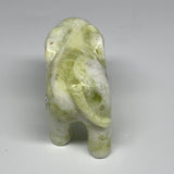 1.7 lbs, 4.9"x3.2"x2.1" Natural Solid Serpentine Elephant Figurine @China, B2727