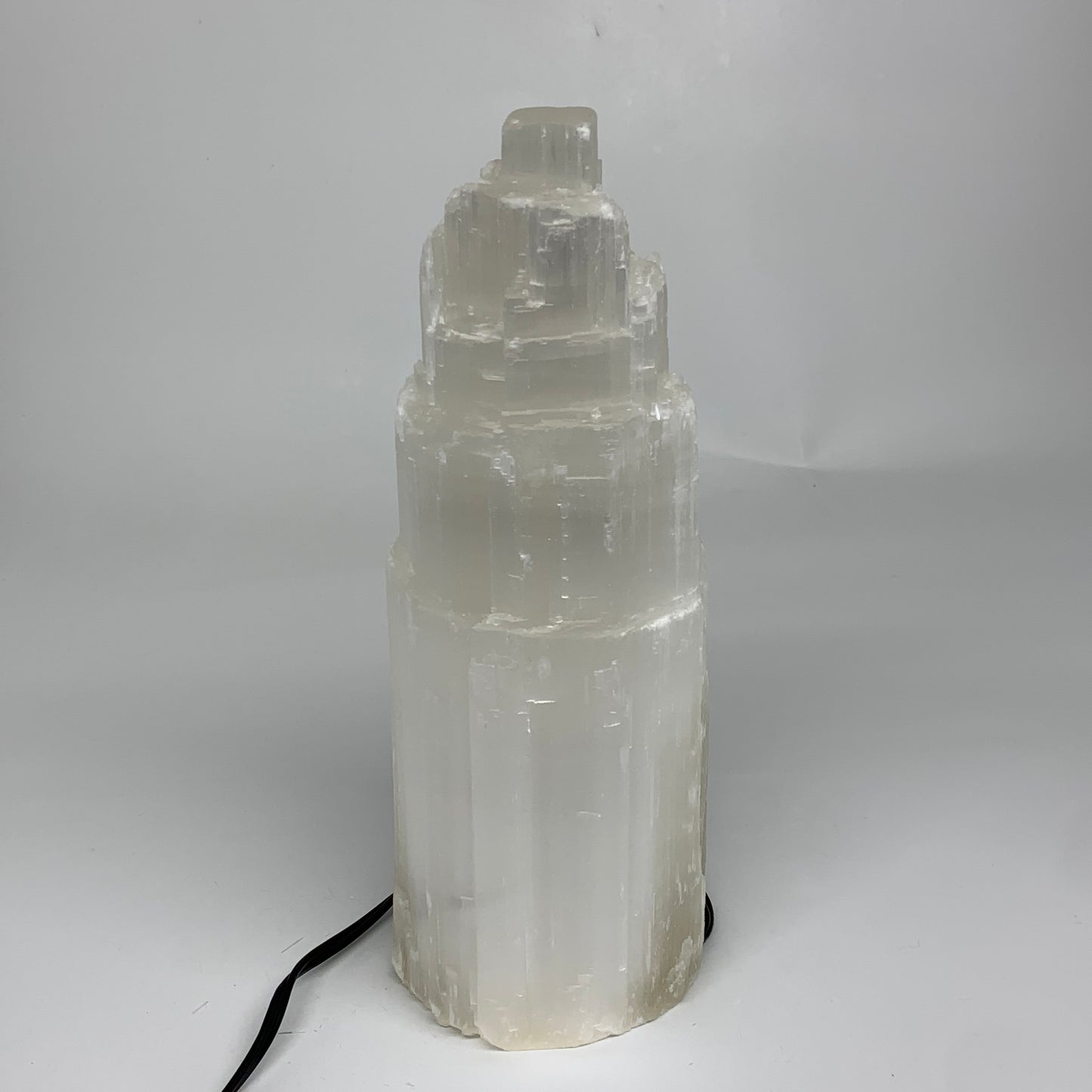 5.7 lb, 9.75"x3.8" White Selenite (Satin Spar) Rough Lamp W/Chord, B35911