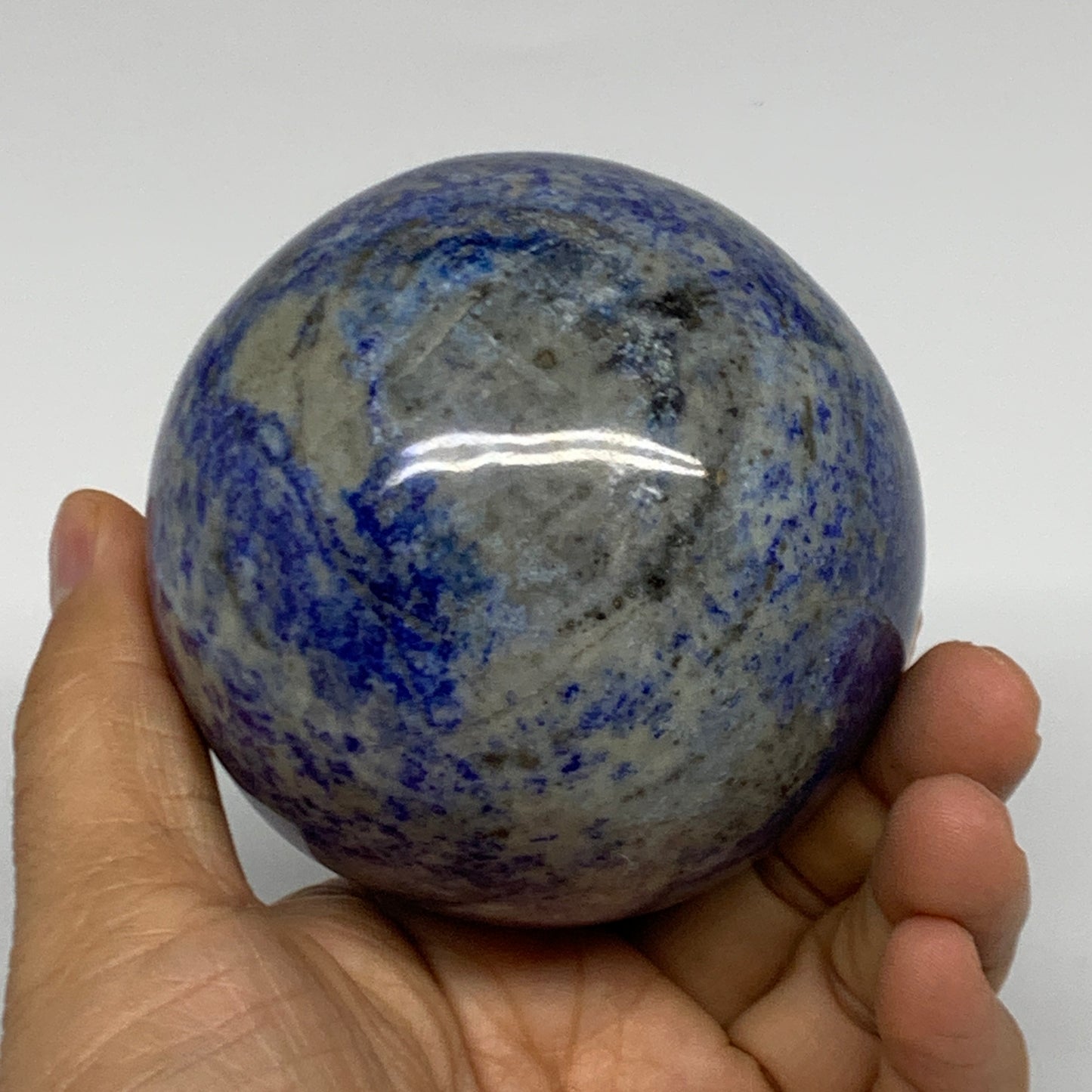 1.62 lbs, 3.1" (77mm), Lapis Lazuli Sphere Ball Gemstone @Afghanistan, B33144
