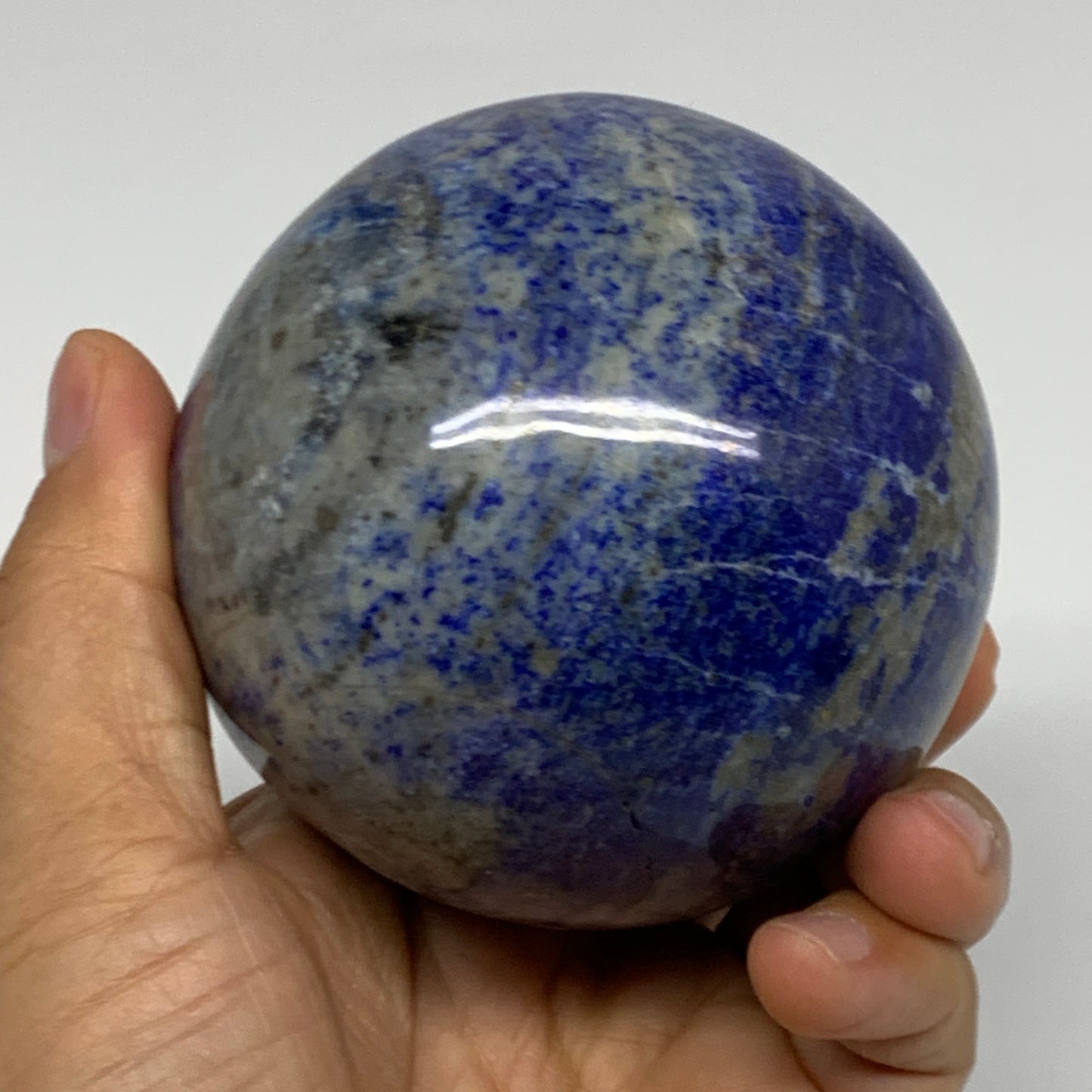 1.62 lbs, 3.1" (77mm), Lapis Lazuli Sphere Ball Gemstone @Afghanistan, B33144