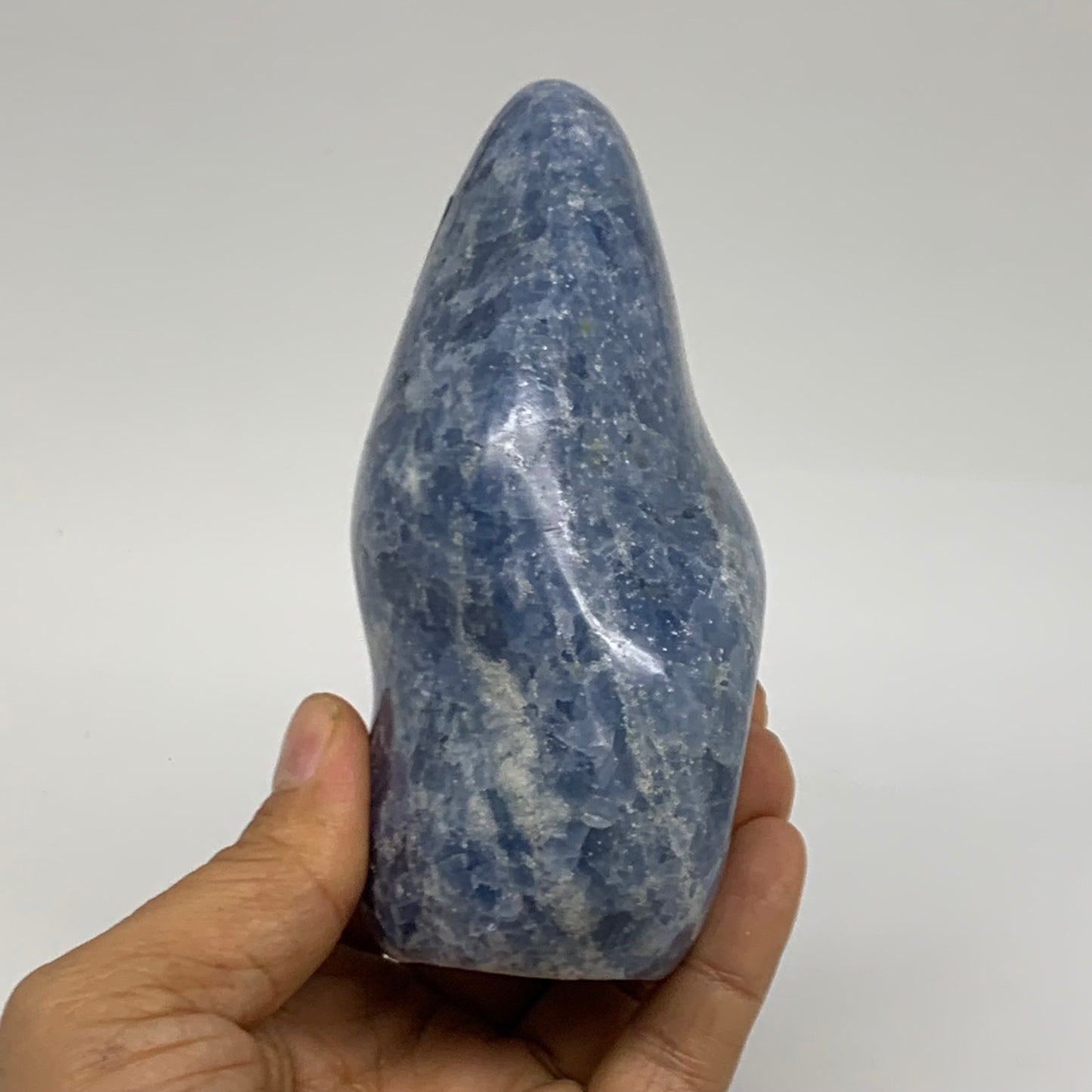 1.2 lbs, 4.6"x2.5"x2.1", Natural Blue Calcite Polished Freeform Stands, B38363