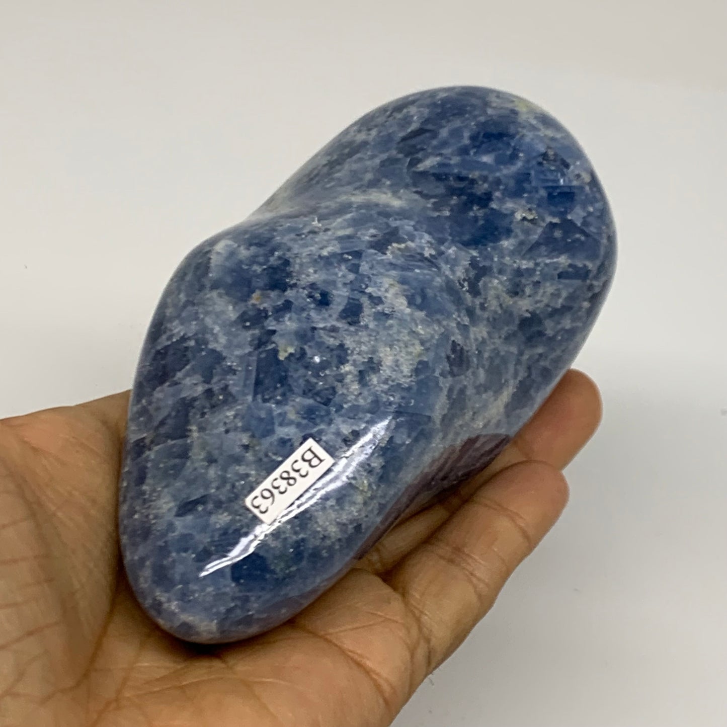 1.2 lbs, 4.6"x2.5"x2.1", Natural Blue Calcite Polished Freeform Stands, B38363