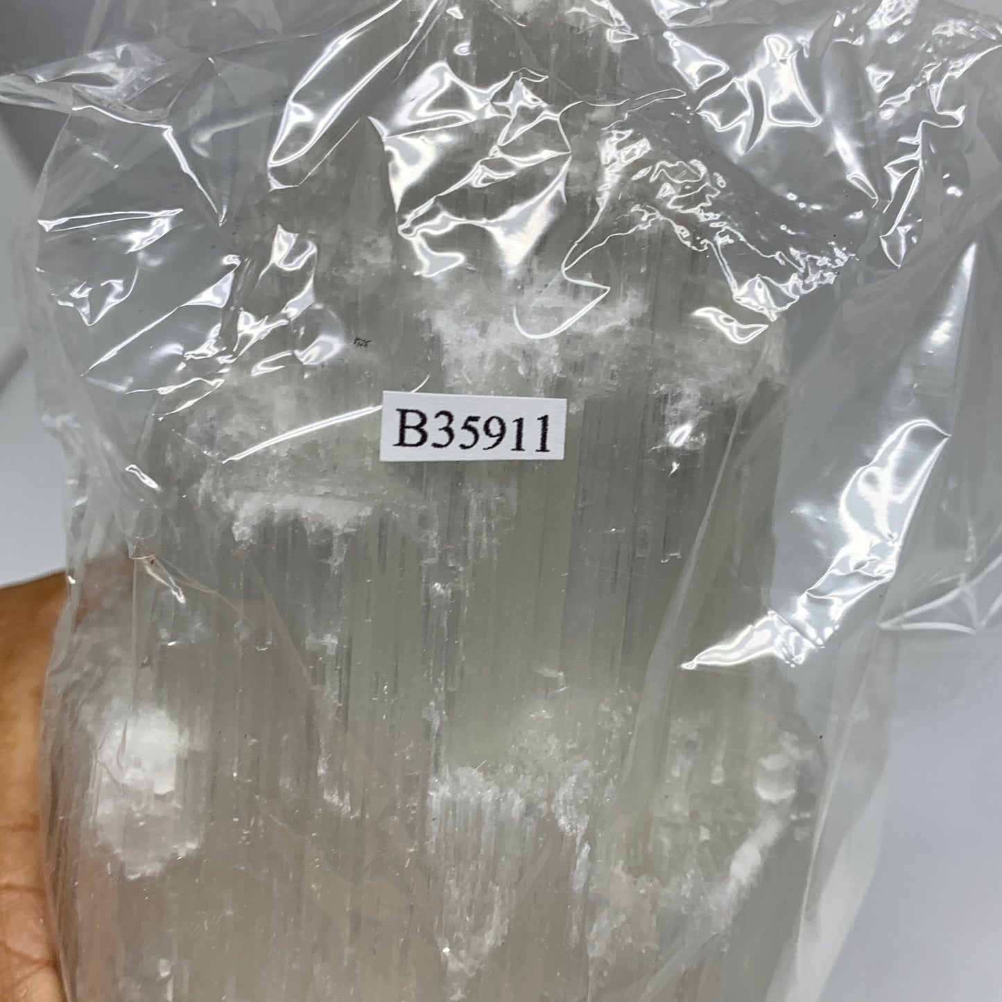 5.7 lb, 9.75"x3.8" White Selenite (Satin Spar) Rough Lamp W/Chord, B35911