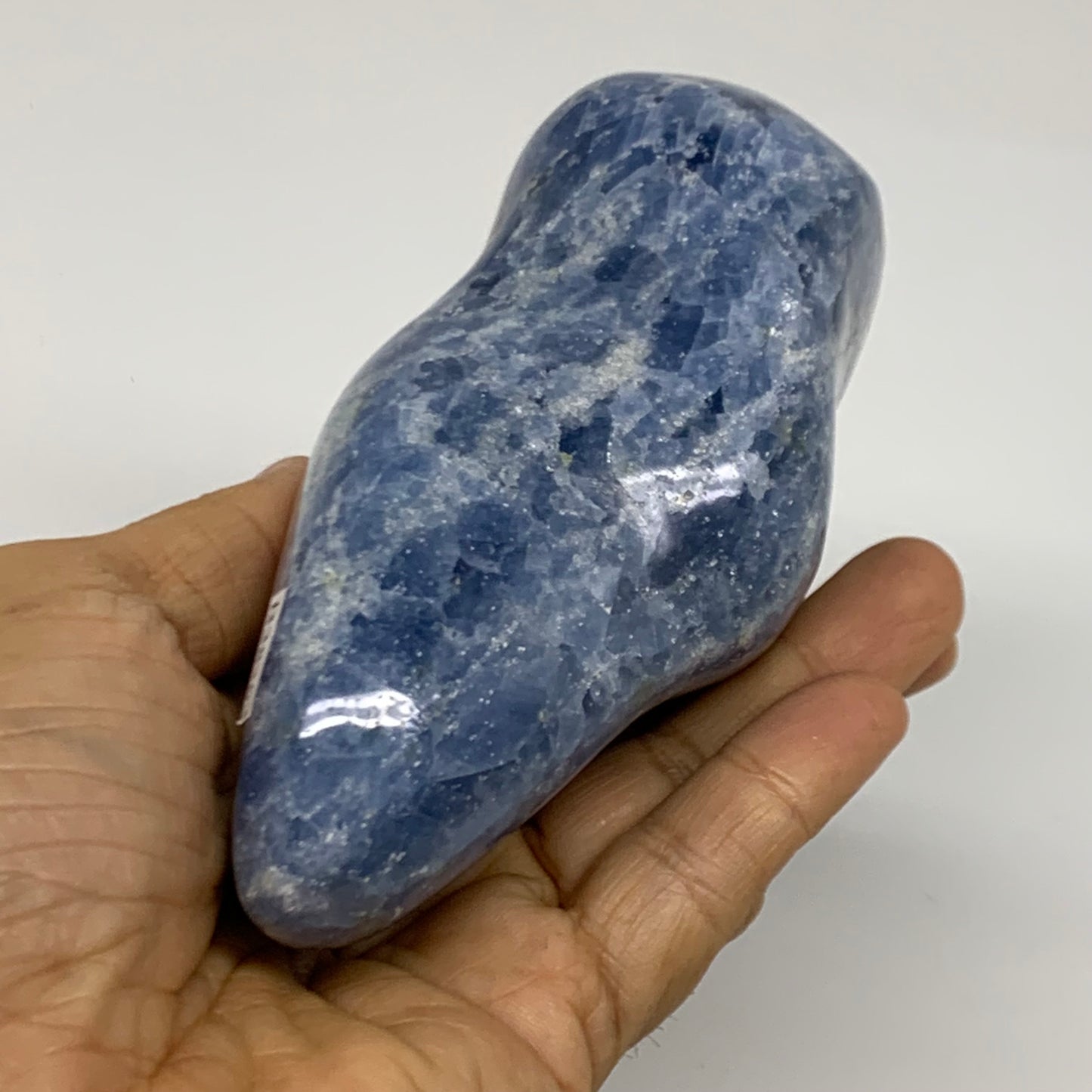 1.2 lbs, 4.6"x2.5"x2.1", Natural Blue Calcite Polished Freeform Stands, B38363