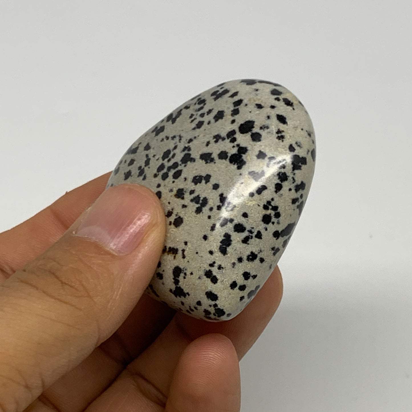 75.5g, 1.9"x2"x0.9" Dalmatian Jasper Heart Polished Healing Home Decor, B29553