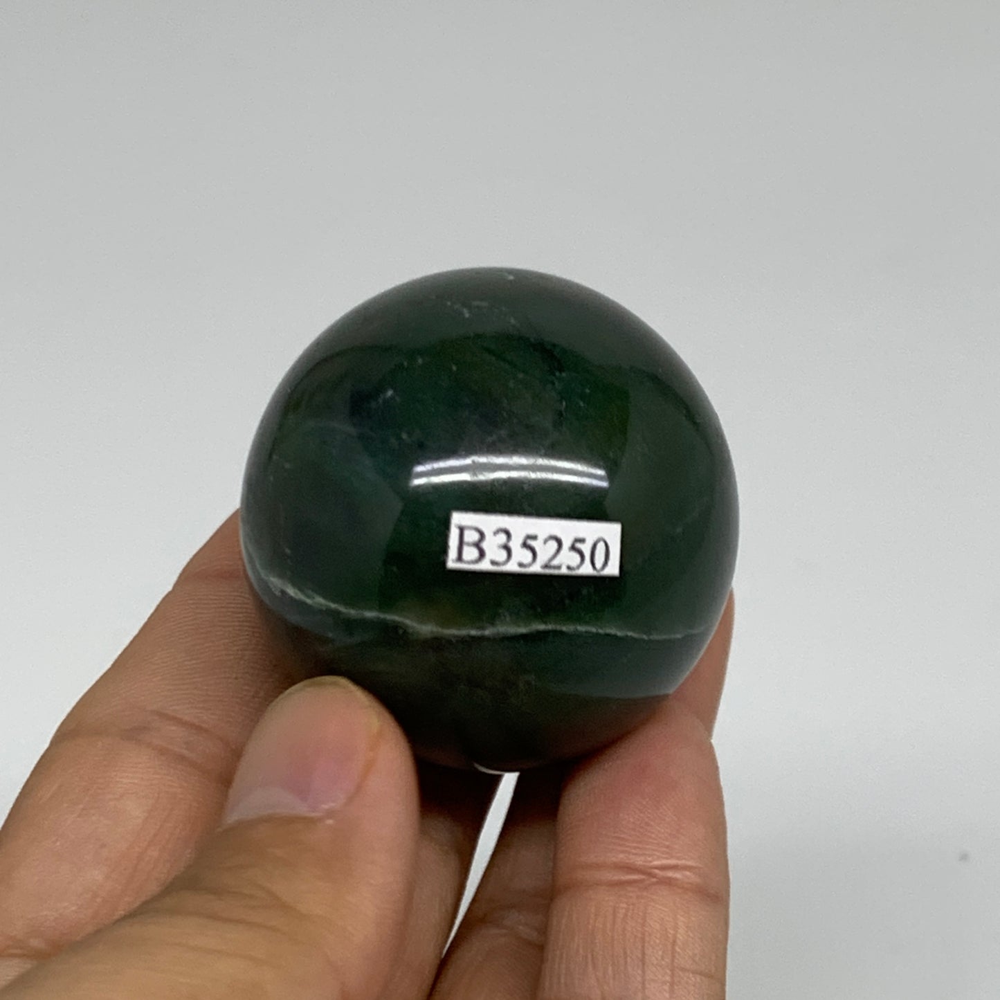 106.1g, 1.7"(42mm) Green Zade Stone Sphere Gemstone,Healing Crystal, B35250