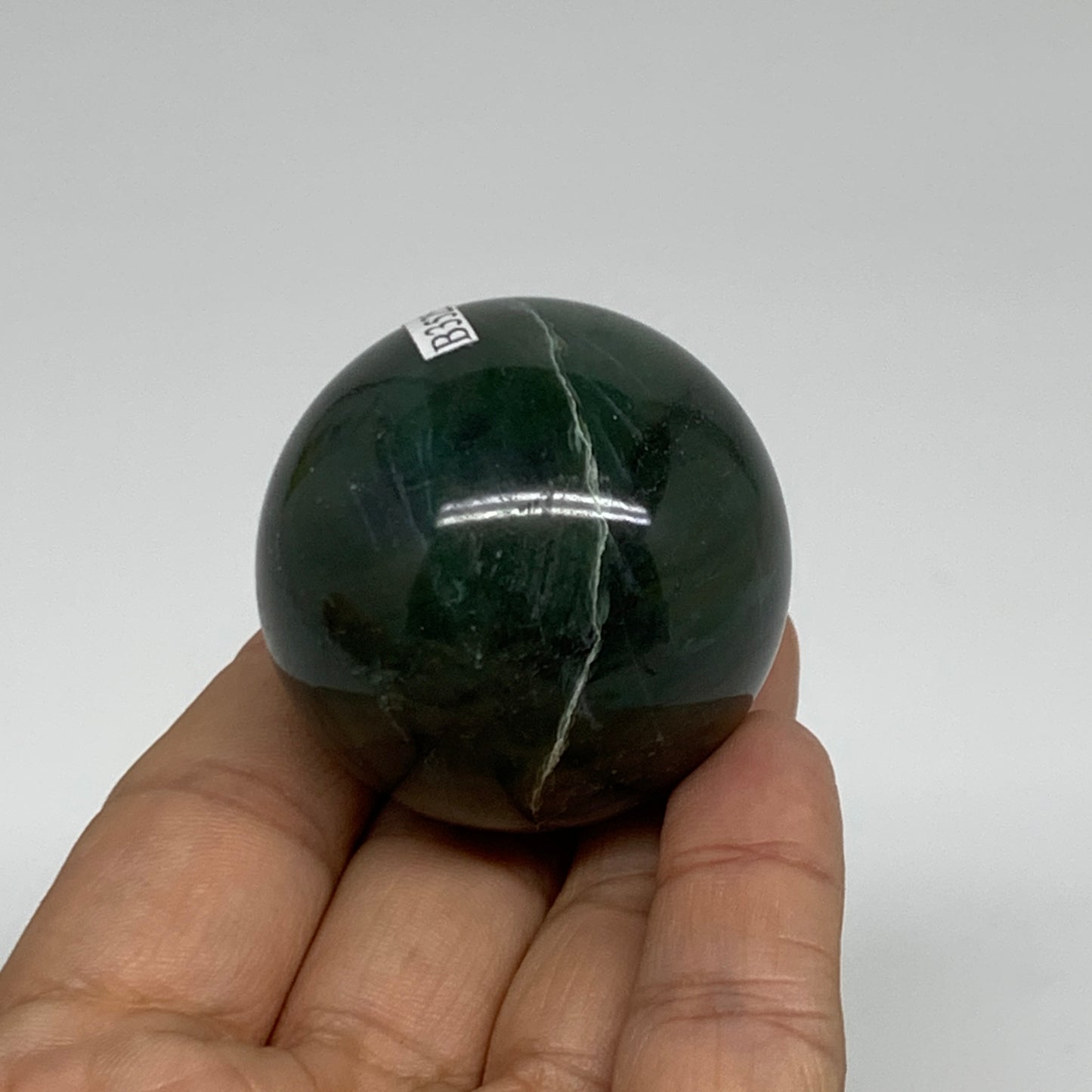 106.1g, 1.7"(42mm) Green Zade Stone Sphere Gemstone,Healing Crystal, B35250