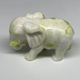 1.7 lbs, 5"x3.2"x2.1" Natural Solid Serpentine Elephant Figurine @China, B27281