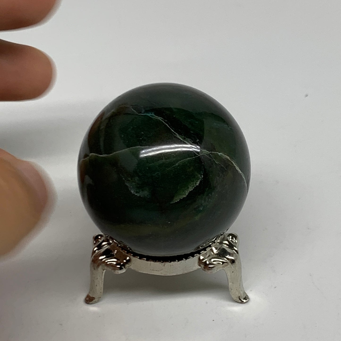 106.1g, 1.7"(42mm) Green Zade Stone Sphere Gemstone,Healing Crystal, B35250