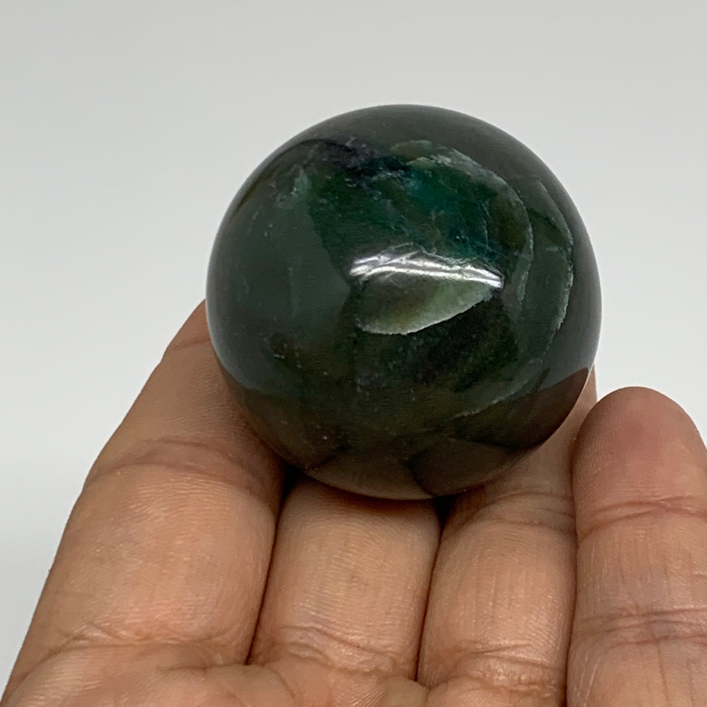 86g, 1.6"(39mm) Green Zade Stone Sphere Gemstone,Healing Crystal, B35251