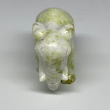 1.81 Lbs, 4.8"x3.3"x2.1" Natural Solid Serpentine Elephant Figurine @China, B272