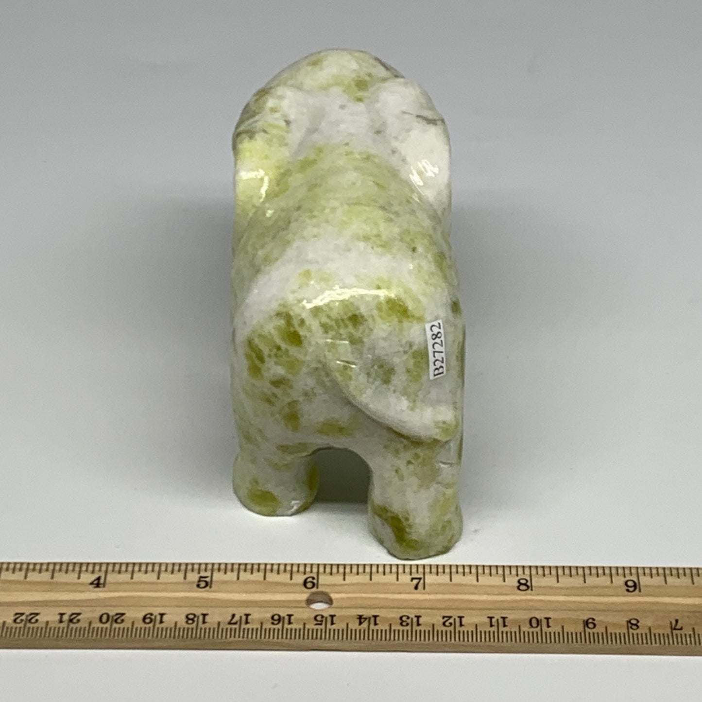 1.81 Lbs, 4.8"x3.3"x2.1" Natural Solid Serpentine Elephant Figurine @China, B272