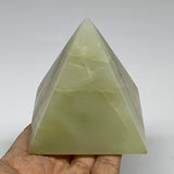 0.93 lbs, 3"x2.9"x2.9", Green Onyx Pyramid Gemstone Crystal, B32465