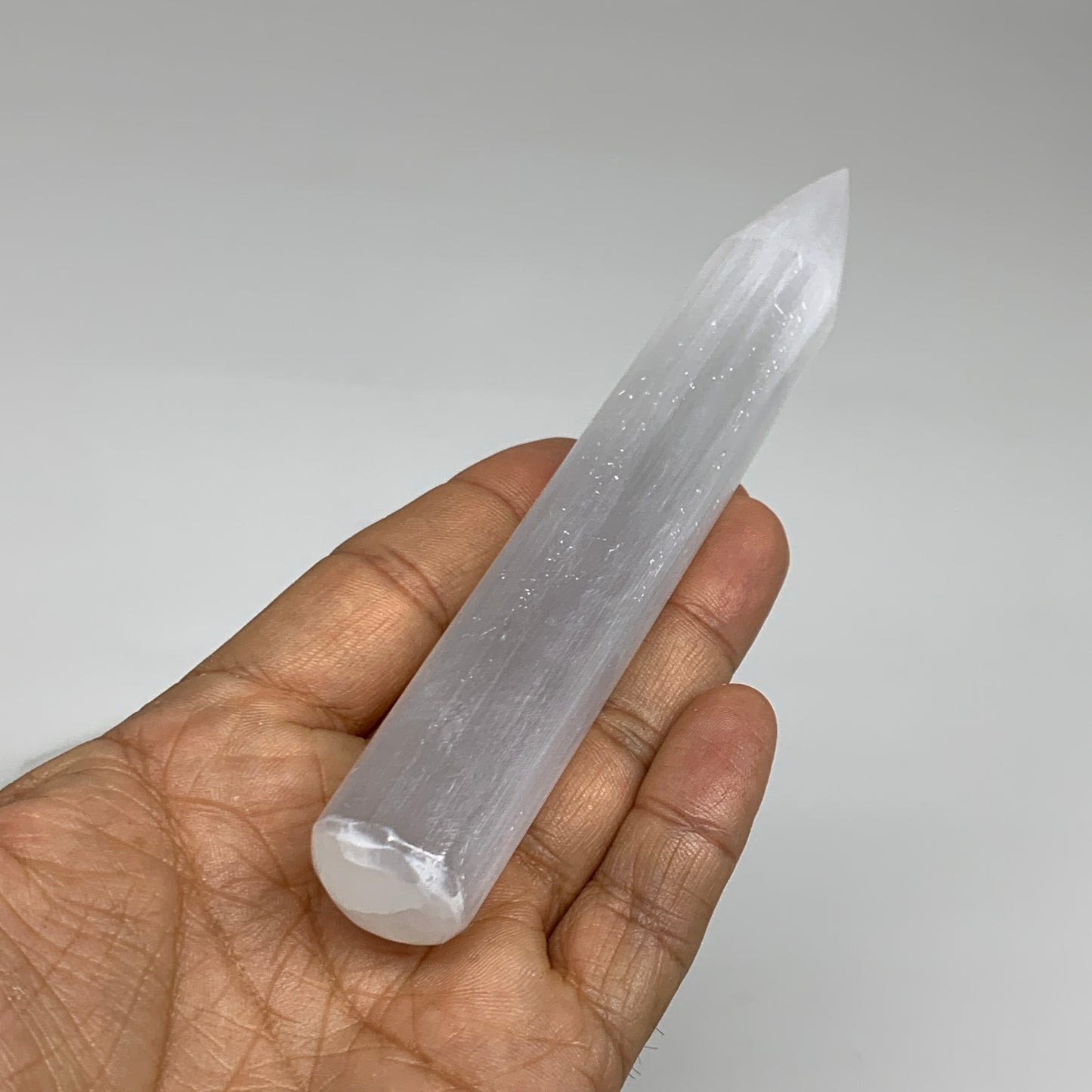 20pcs, 5.3"-6"x20-25mm, Selenite Crystal Wand Point Power White Selenite, B35913
