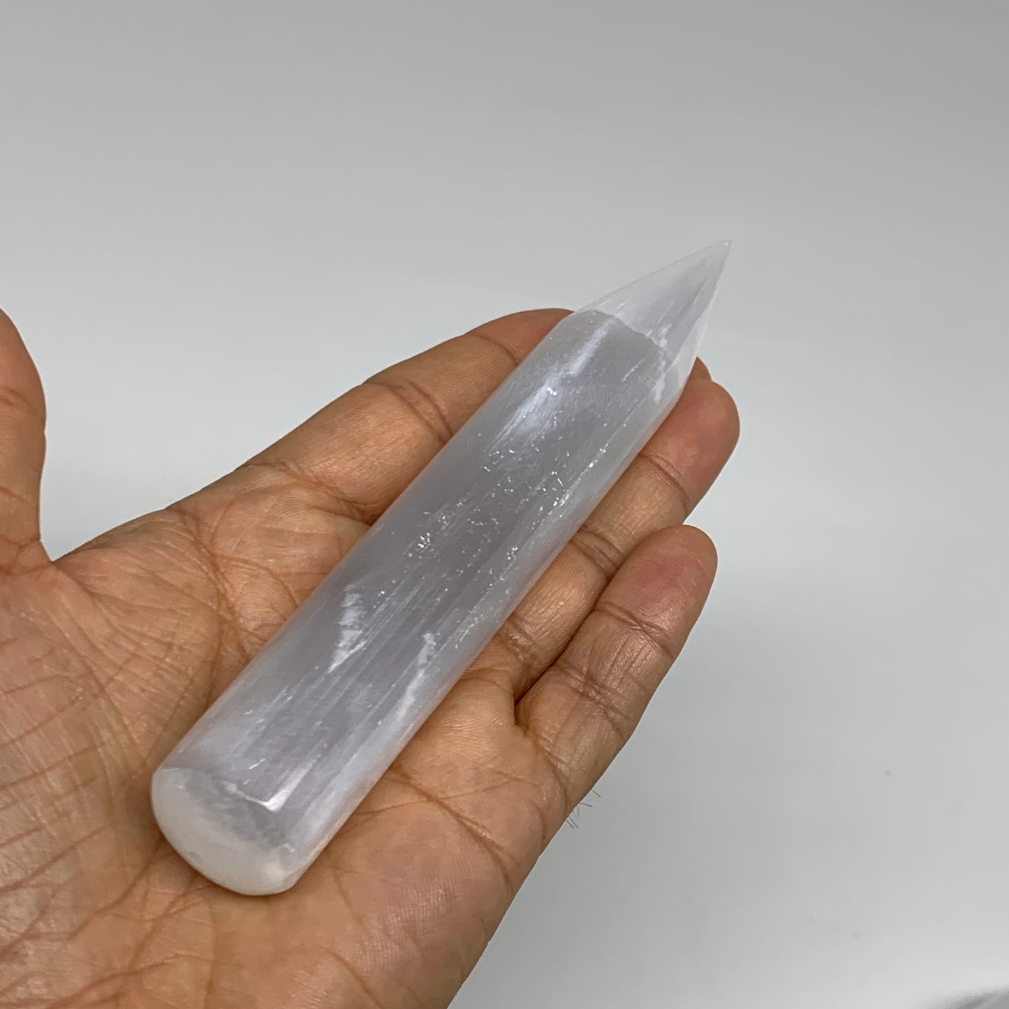 20pcs, 5.3"-6"x20-25mm, Selenite Crystal Wand Point Power White Selenite, B35913