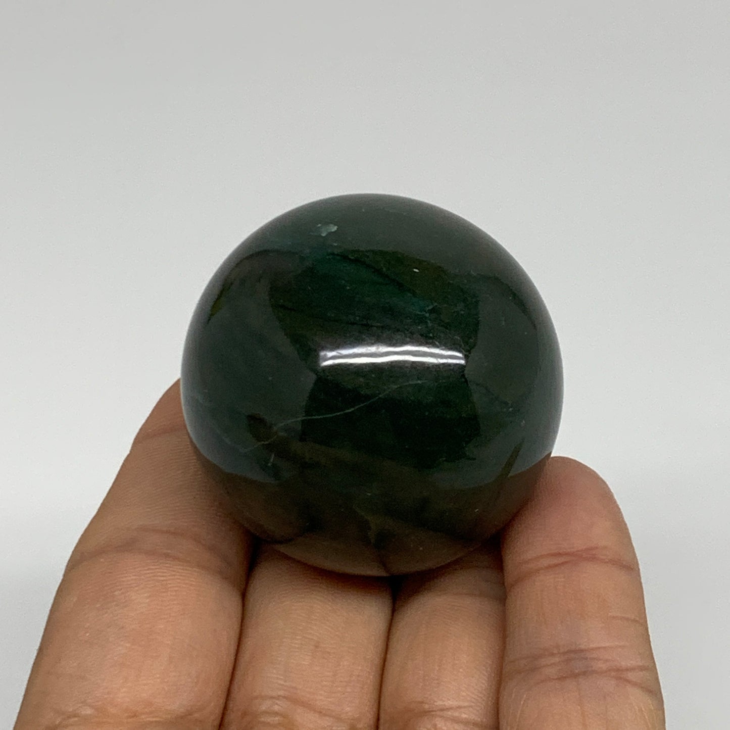 102.7g, 1.7"(42mm) Green Zade Stone Sphere Gemstone,Healing Crystal, B35252