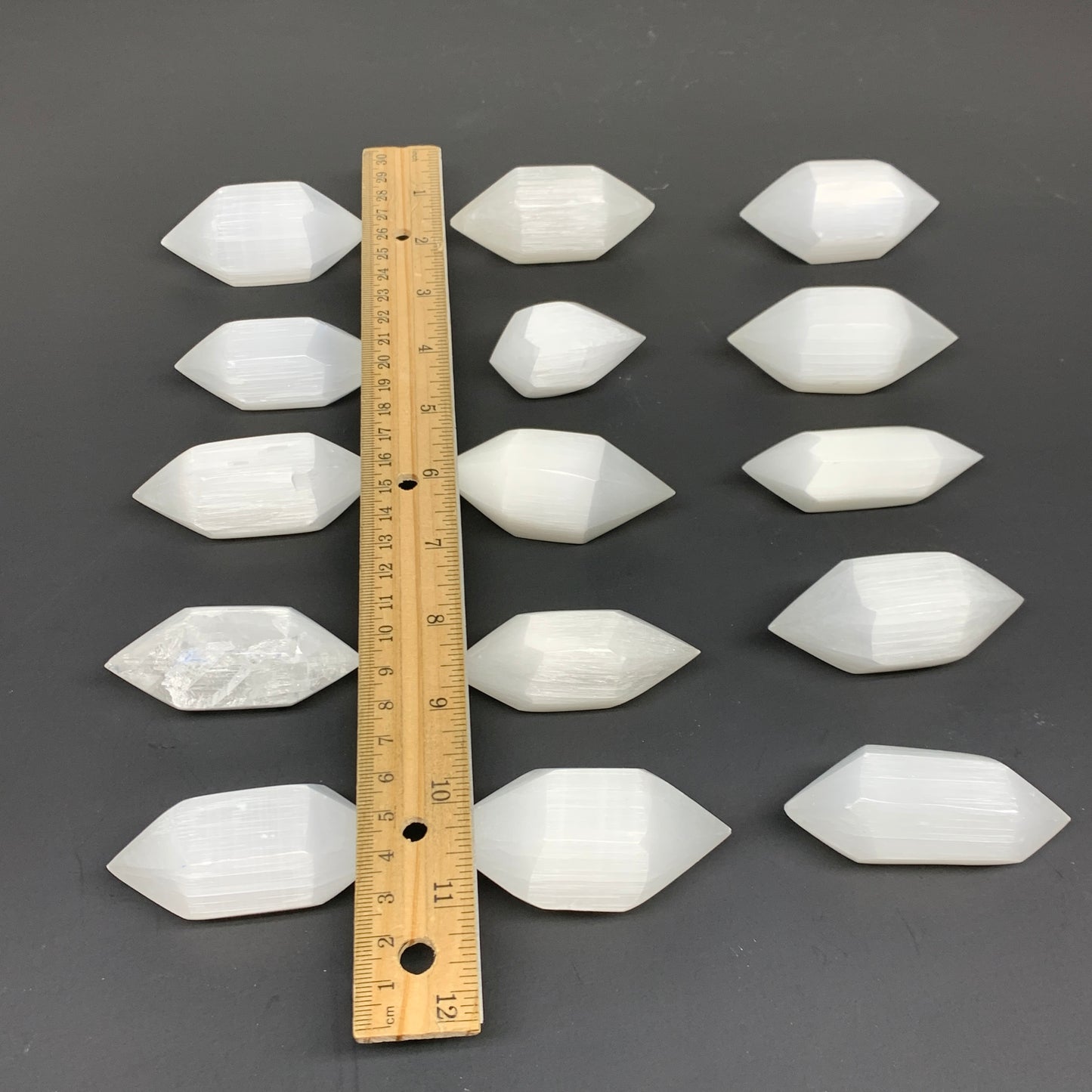 1pcs, 1.9"-2.7"x0.9"-1.2", Selenite Crystal Double Point Power White, B35914