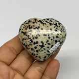 78.8g, 2"x2.1"x0.9" Dalmatian Jasper Heart Polished Healing Home Decor, B29550