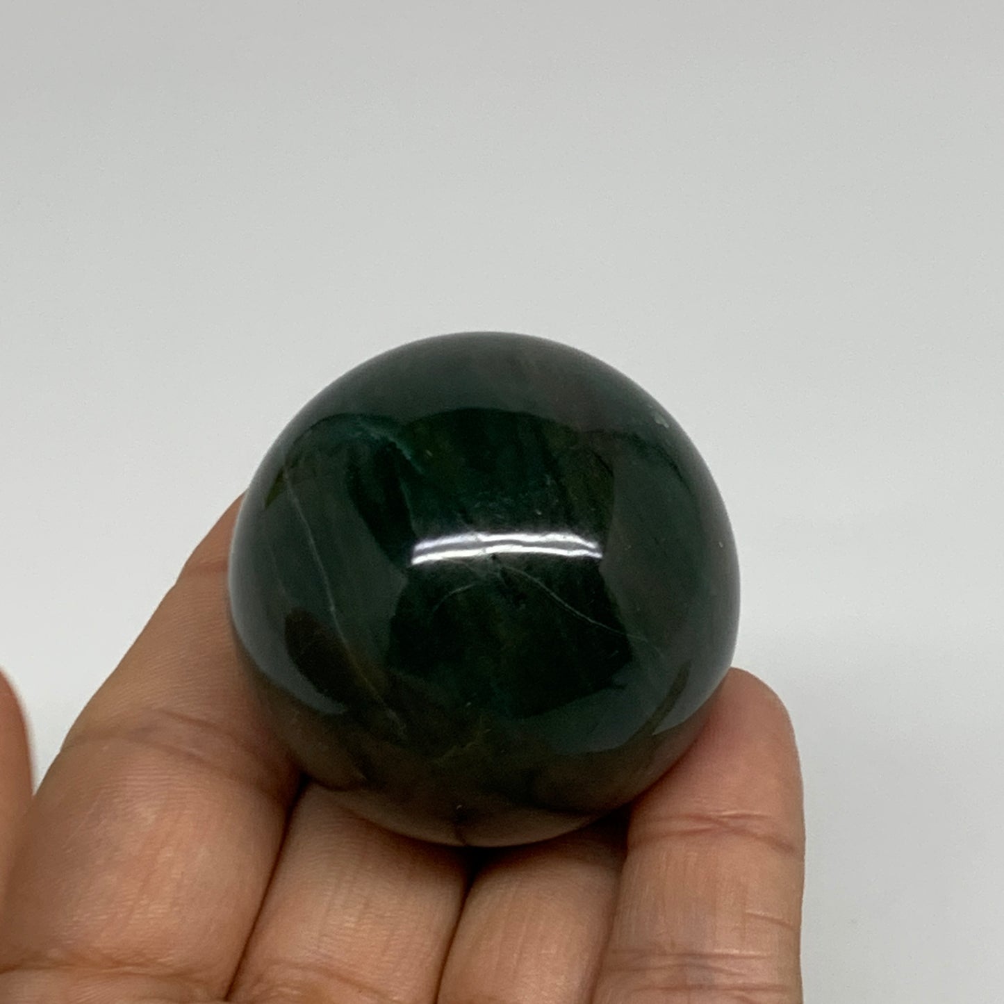 102.7g, 1.7"(42mm) Green Zade Stone Sphere Gemstone,Healing Crystal, B35252