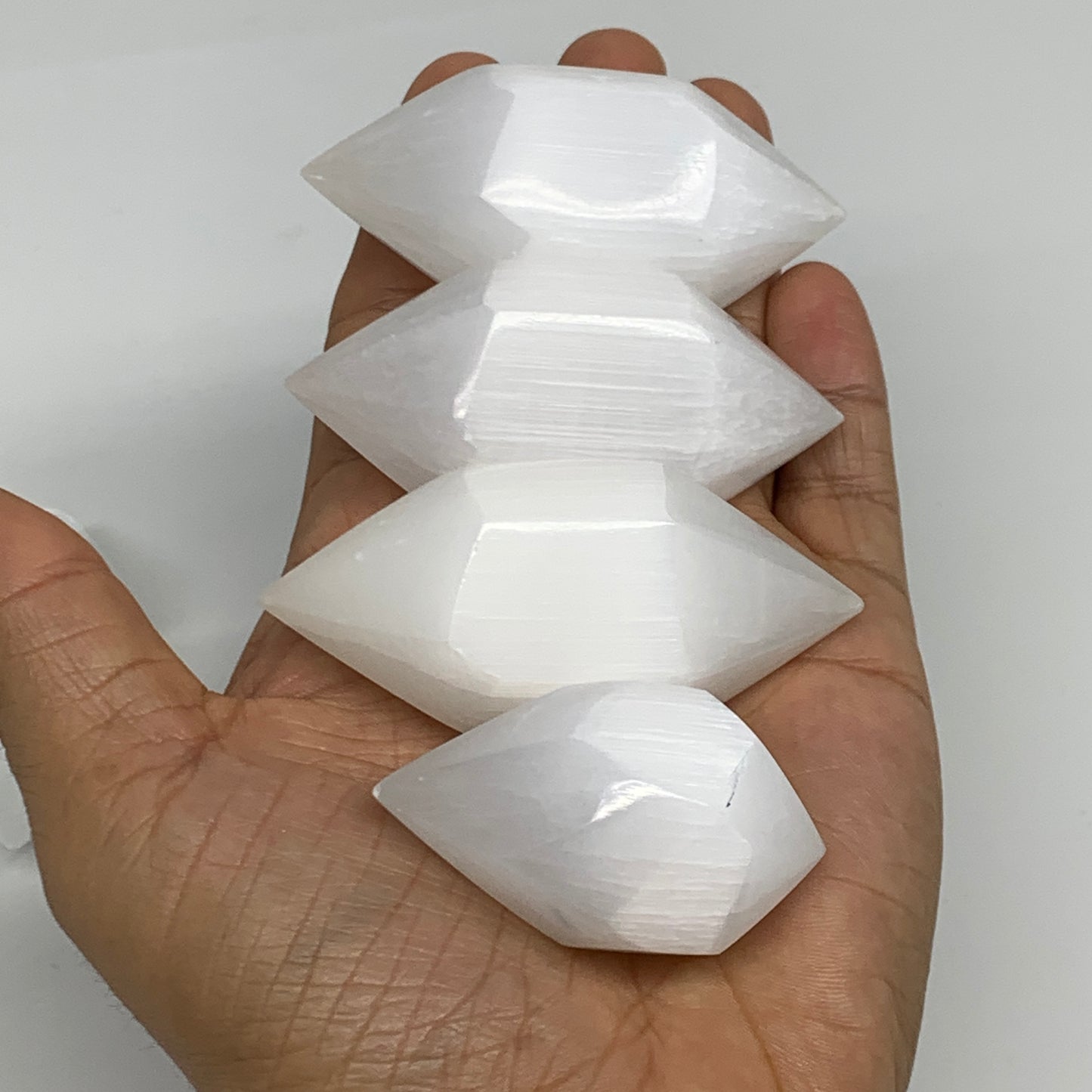 1pcs, 1.9"-2.7"x0.9"-1.2", Selenite Crystal Double Point Power White, B35914
