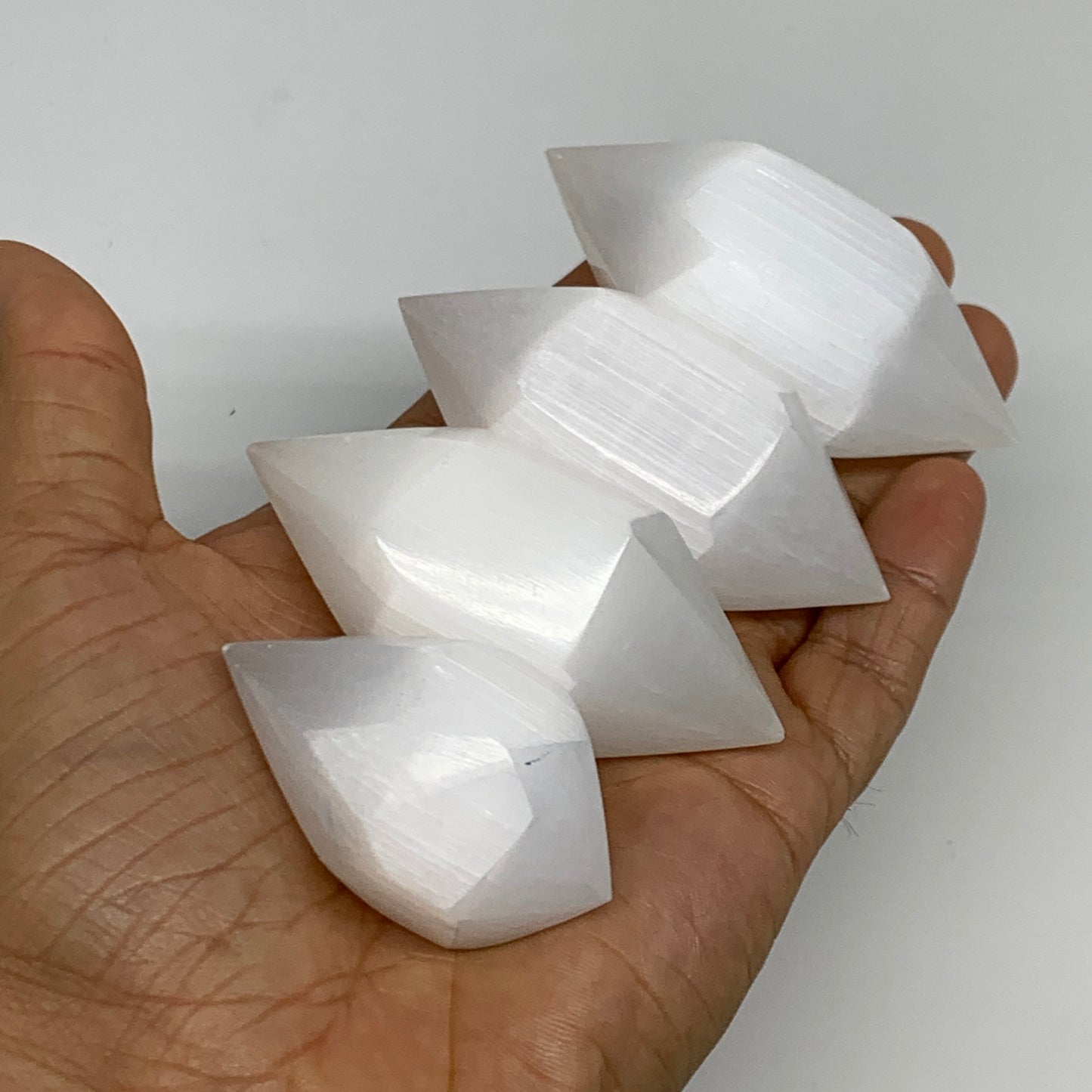 1pcs, 1.9"-2.7"x0.9"-1.2", Selenite Crystal Double Point Power White, B35914