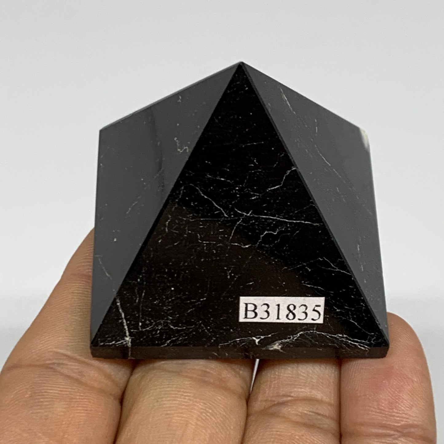 115.8g, 1.7"x1.7"x1.8", Black Tourmaline Pyramid Gemstone,Healing Crystal, B3183