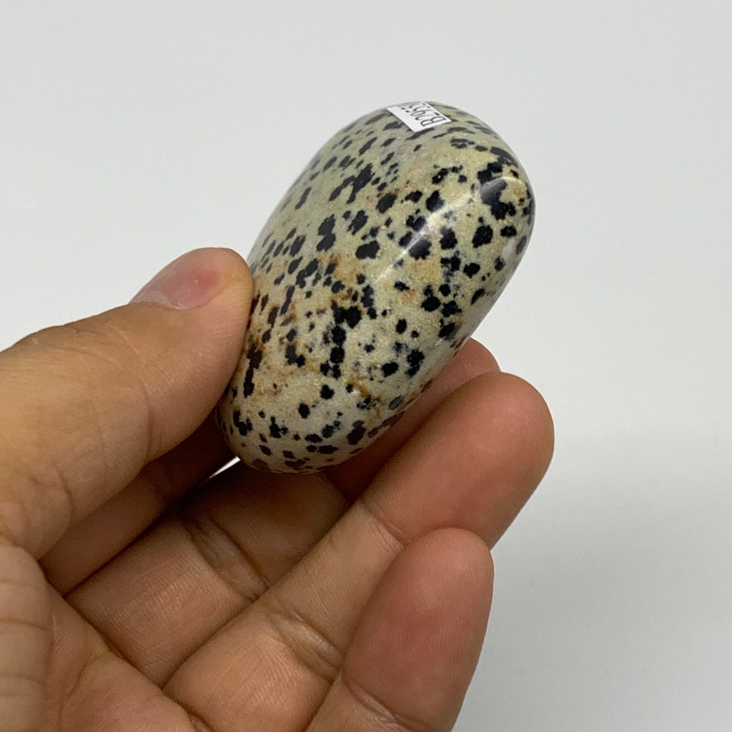 78.8g, 2"x2.1"x0.9" Dalmatian Jasper Heart Polished Healing Home Decor, B29550