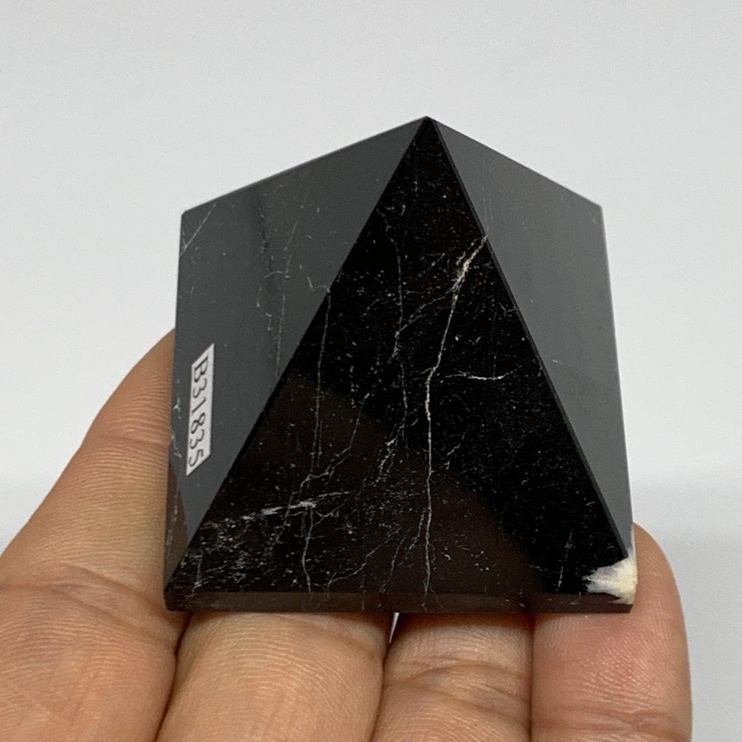 115.8g, 1.7"x1.7"x1.8", Black Tourmaline Pyramid Gemstone,Healing Crystal, B3183