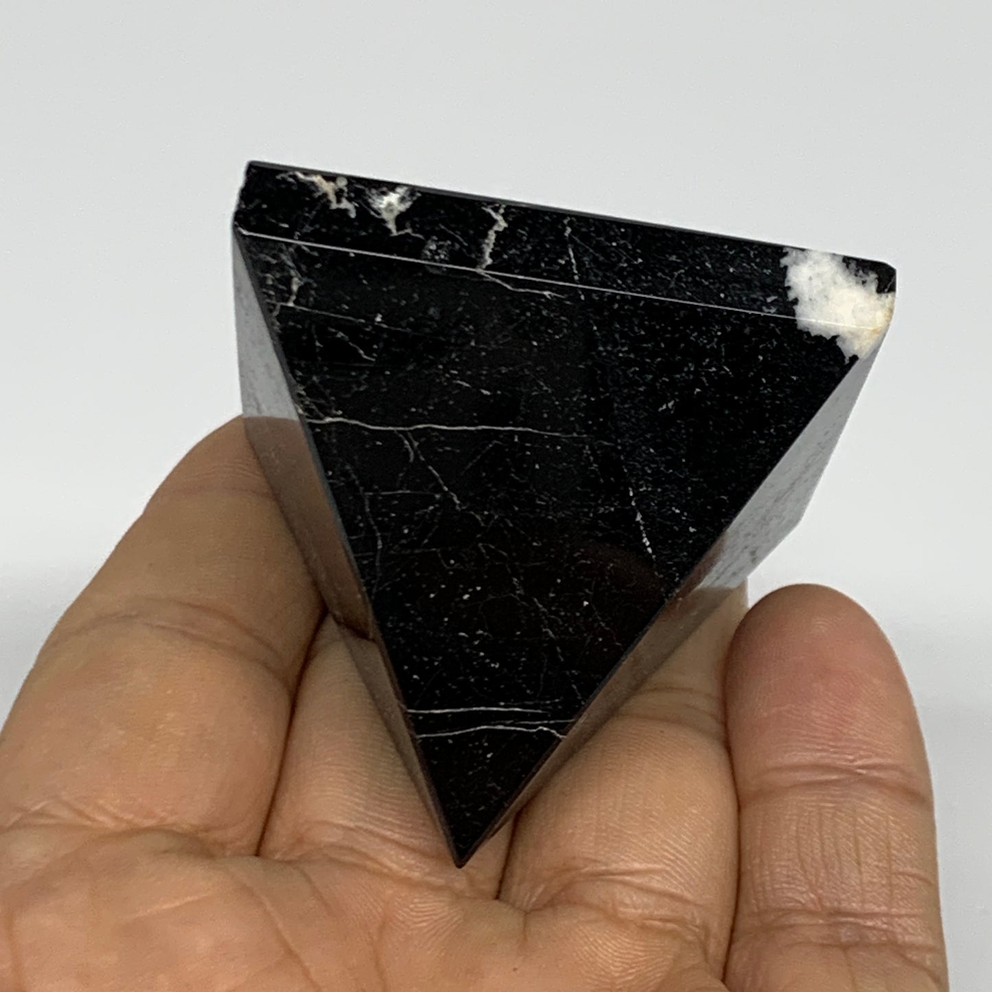 115.8g, 1.7"x1.7"x1.8", Black Tourmaline Pyramid Gemstone,Healing Crystal, B3183