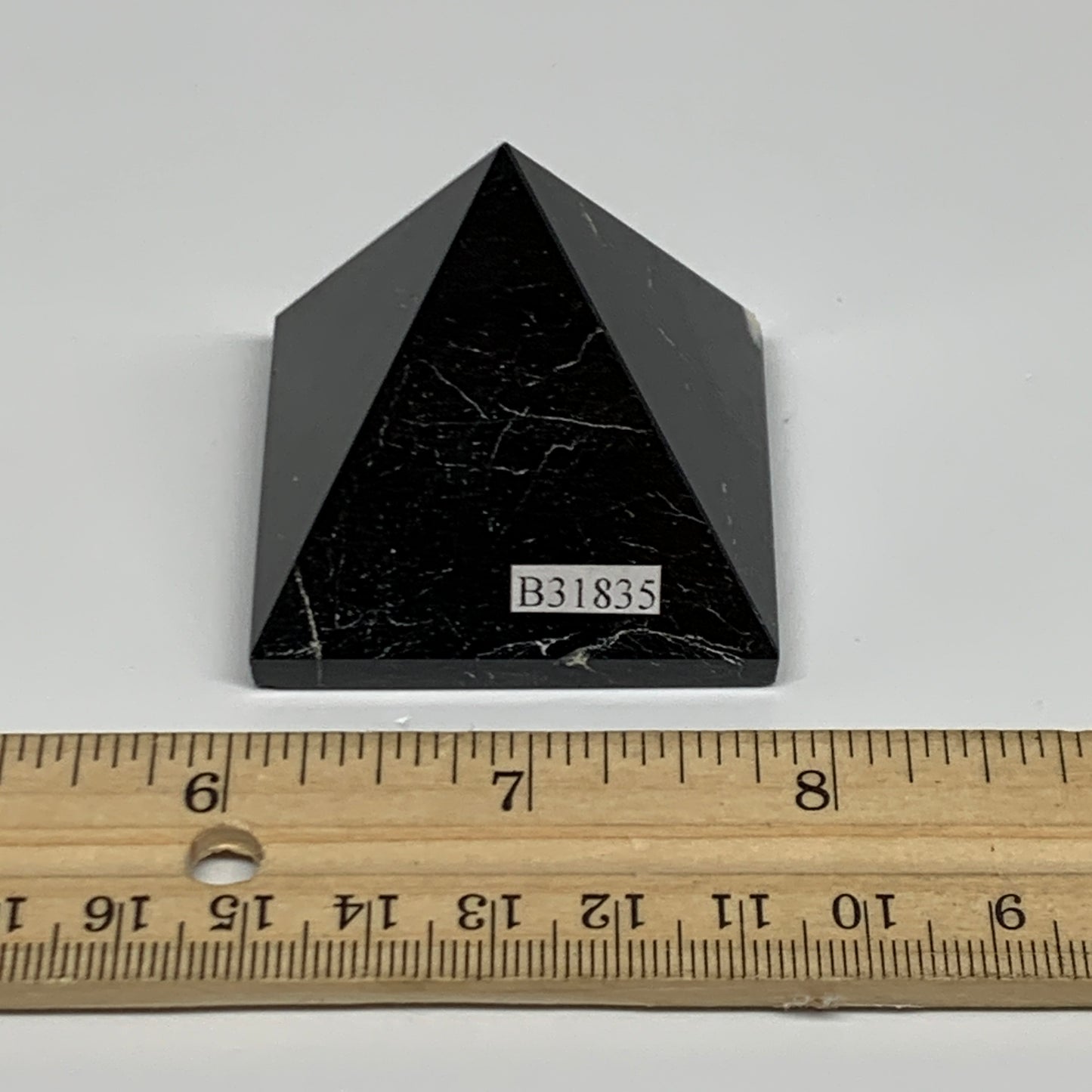 115.8g, 1.7"x1.7"x1.8", Black Tourmaline Pyramid Gemstone,Healing Crystal, B3183