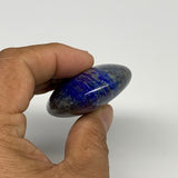 91.3g,2.6"x1.7"x0.7", Natural Lapis Lazuli Palm Stone @Afghanistan, B30315
