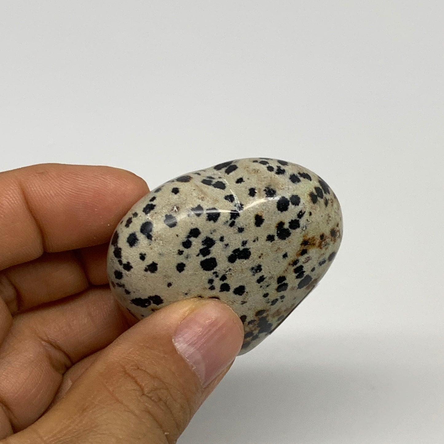 63.5g, 1.7"x1.9"x0.9" Dalmatian Jasper Heart Polished Healing Home Decor, B29549