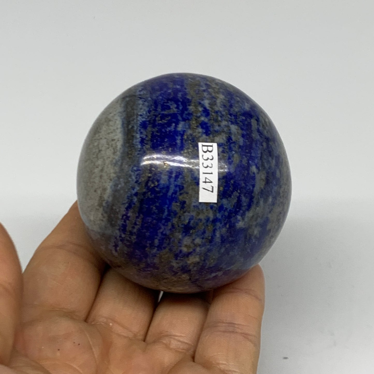 0.78 lbs, 2.4" (60mm), Lapis Lazuli Sphere Ball Gemstone @Afghanistan, B33147