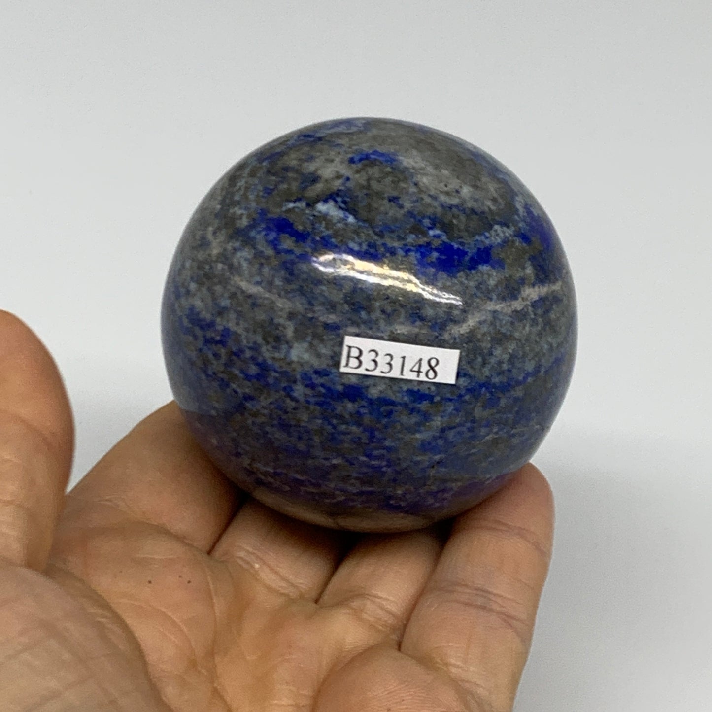 0.72 lbs, 2.3" (59mm), Lapis Lazuli Sphere Ball Gemstone @Afghanistan, B33148