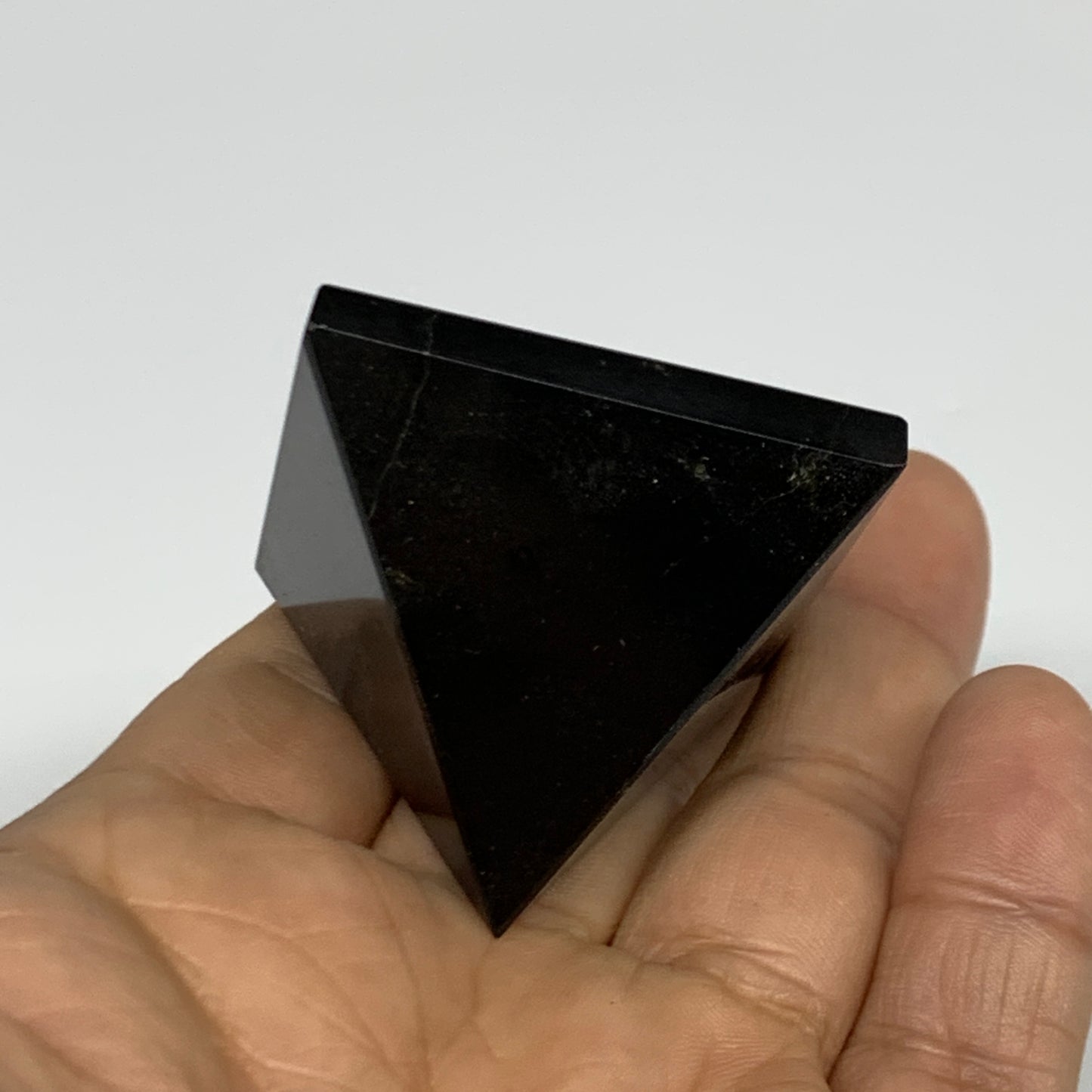 68.2g, 1.3"x1.5"x1.6", Black Tourmaline Pyramid Gemstone,Healing Crystal, B31838