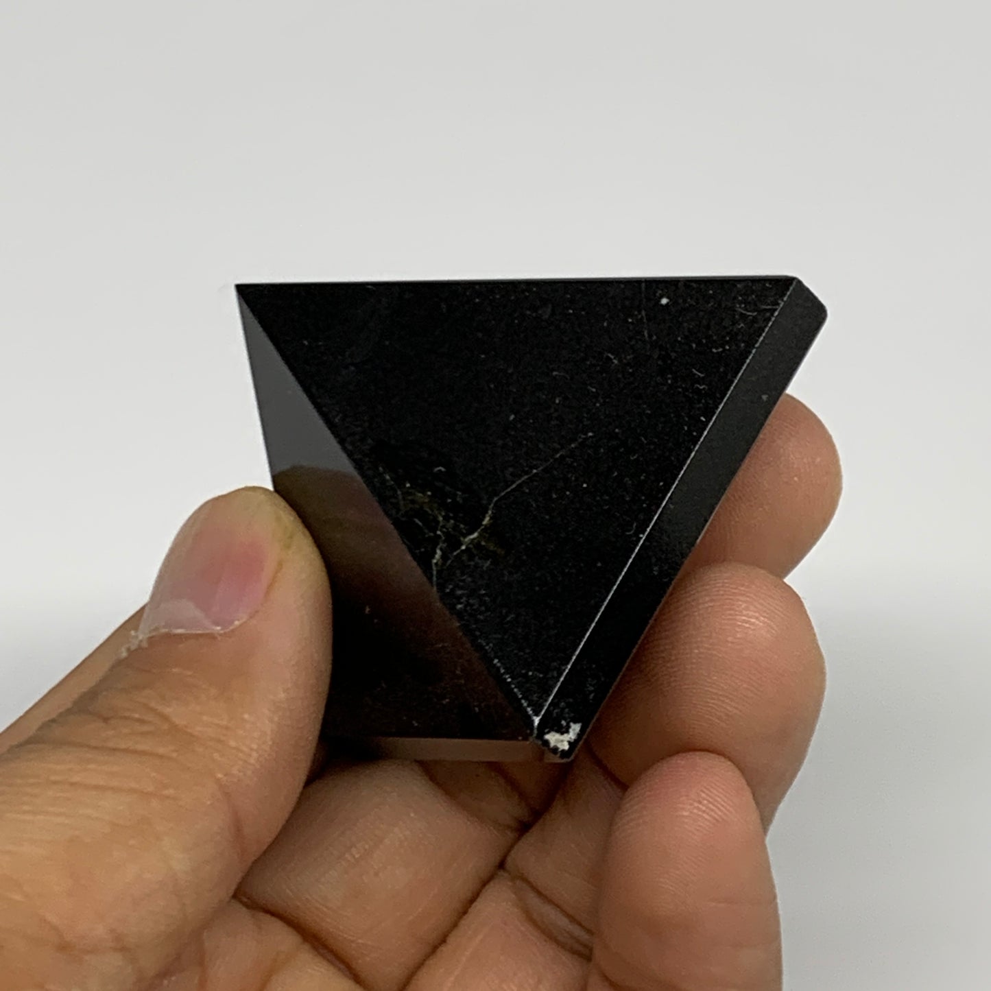 68.2g, 1.3"x1.5"x1.6", Black Tourmaline Pyramid Gemstone,Healing Crystal, B31838