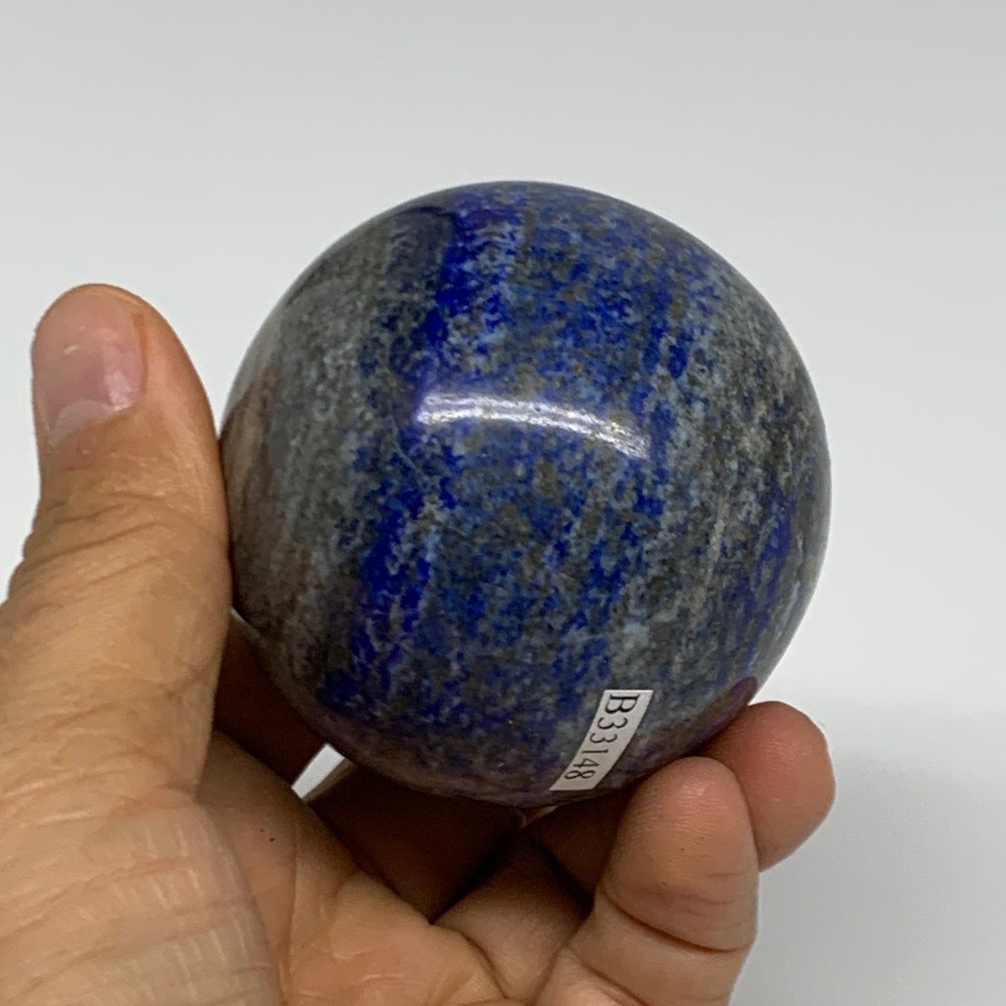 0.72 lbs, 2.3" (59mm), Lapis Lazuli Sphere Ball Gemstone @Afghanistan, B33148