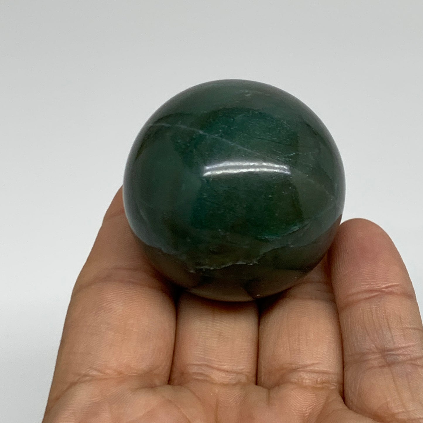 101g, 1.7"(41mm) Green Zade Stone Sphere Gemstone,Healing Crystal, B35255