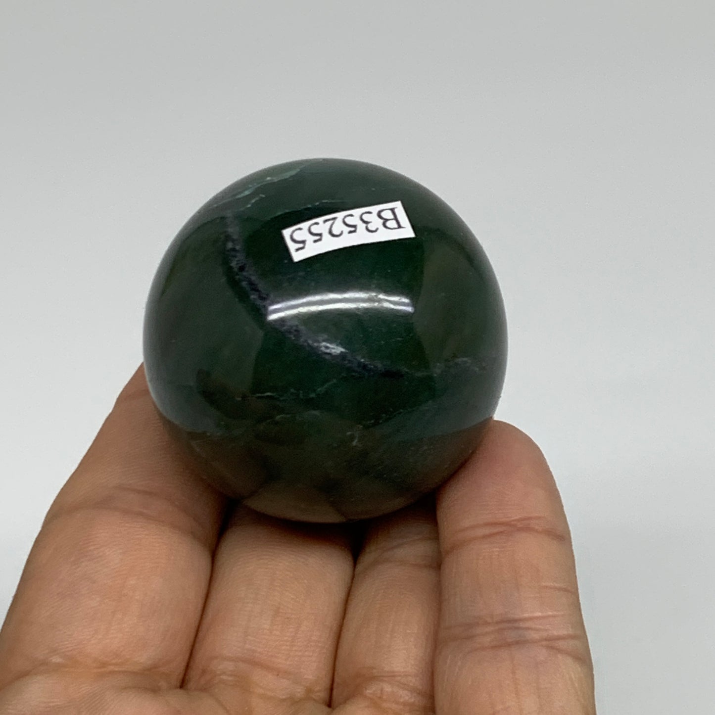 101g, 1.7"(41mm) Green Zade Stone Sphere Gemstone,Healing Crystal, B35255