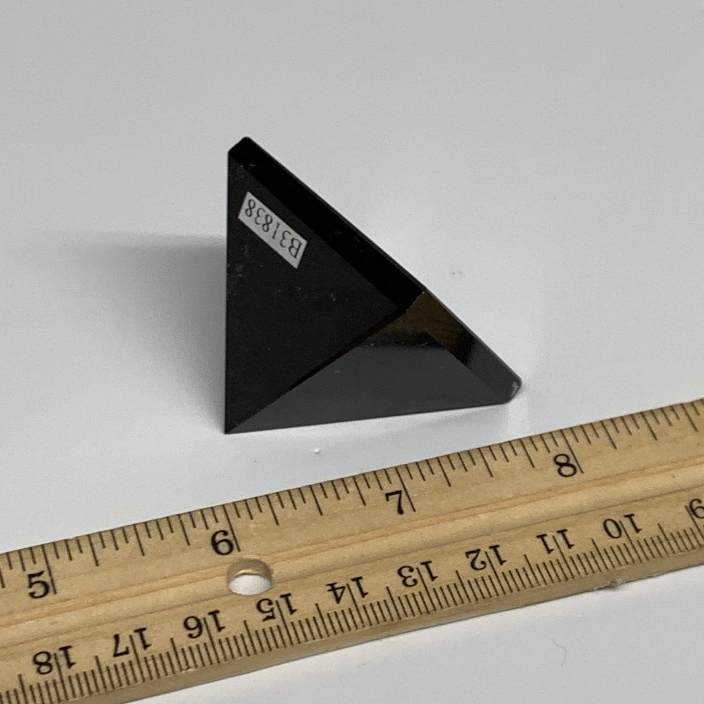 68.2g, 1.3"x1.5"x1.6", Black Tourmaline Pyramid Gemstone,Healing Crystal, B31838
