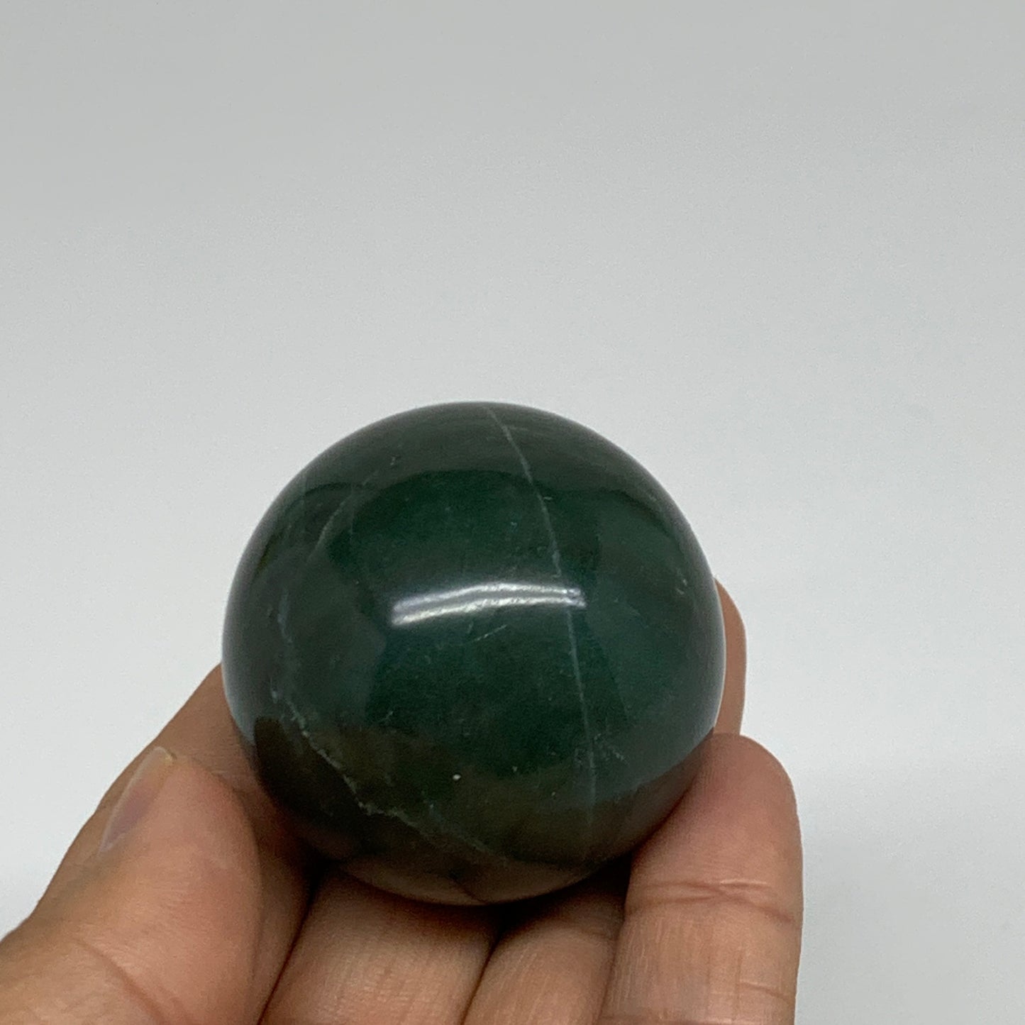 101g, 1.7"(41mm) Green Zade Stone Sphere Gemstone,Healing Crystal, B35255