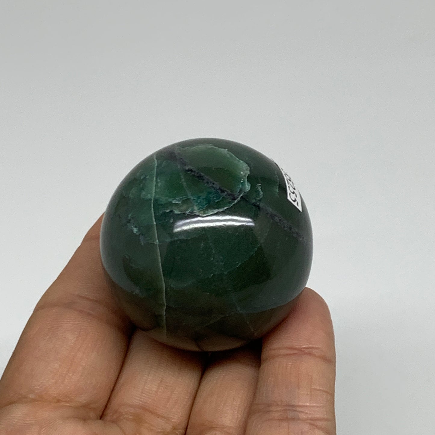 101g, 1.7"(41mm) Green Zade Stone Sphere Gemstone,Healing Crystal, B35255