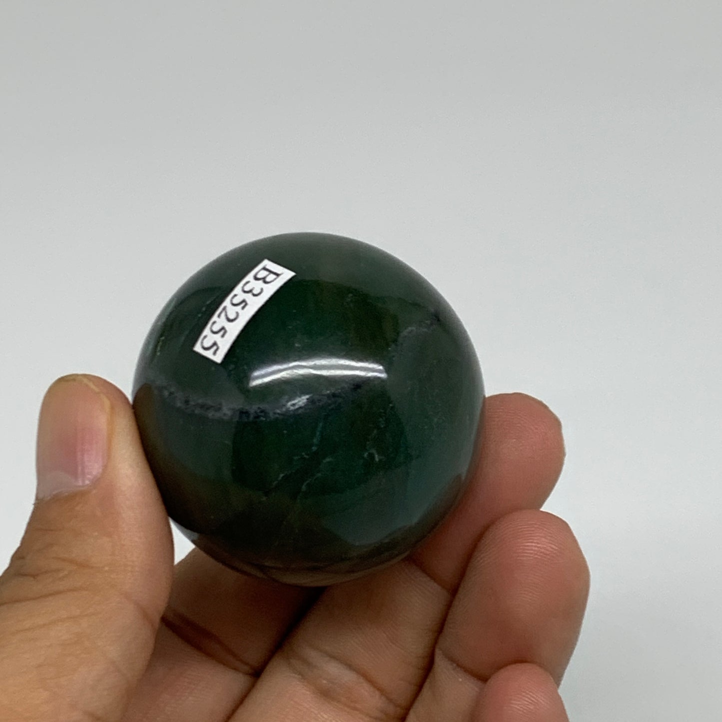 101g, 1.7"(41mm) Green Zade Stone Sphere Gemstone,Healing Crystal, B35255